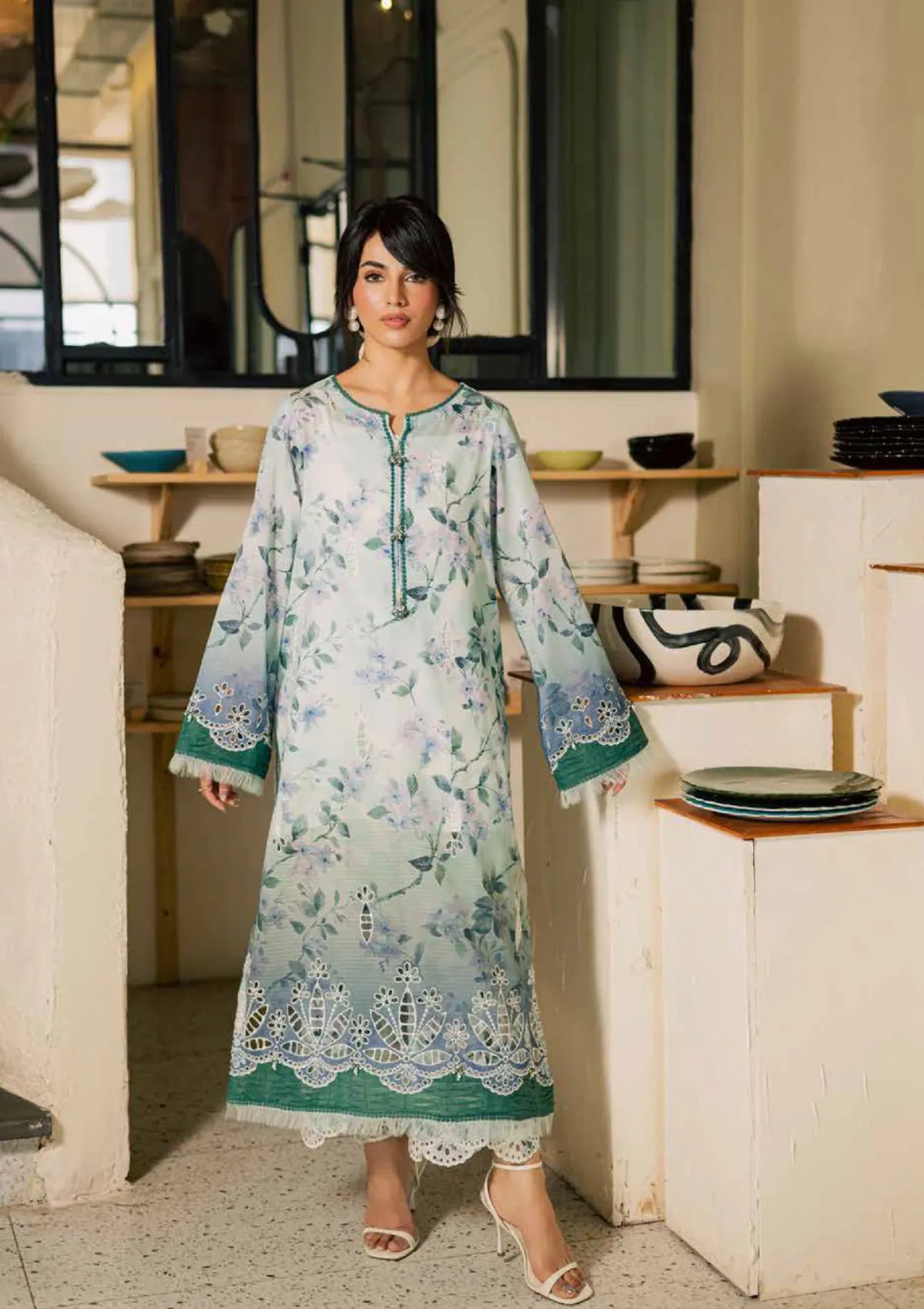 Nureh Ballerina Printed Chikankari Lawn'26 NU2-197