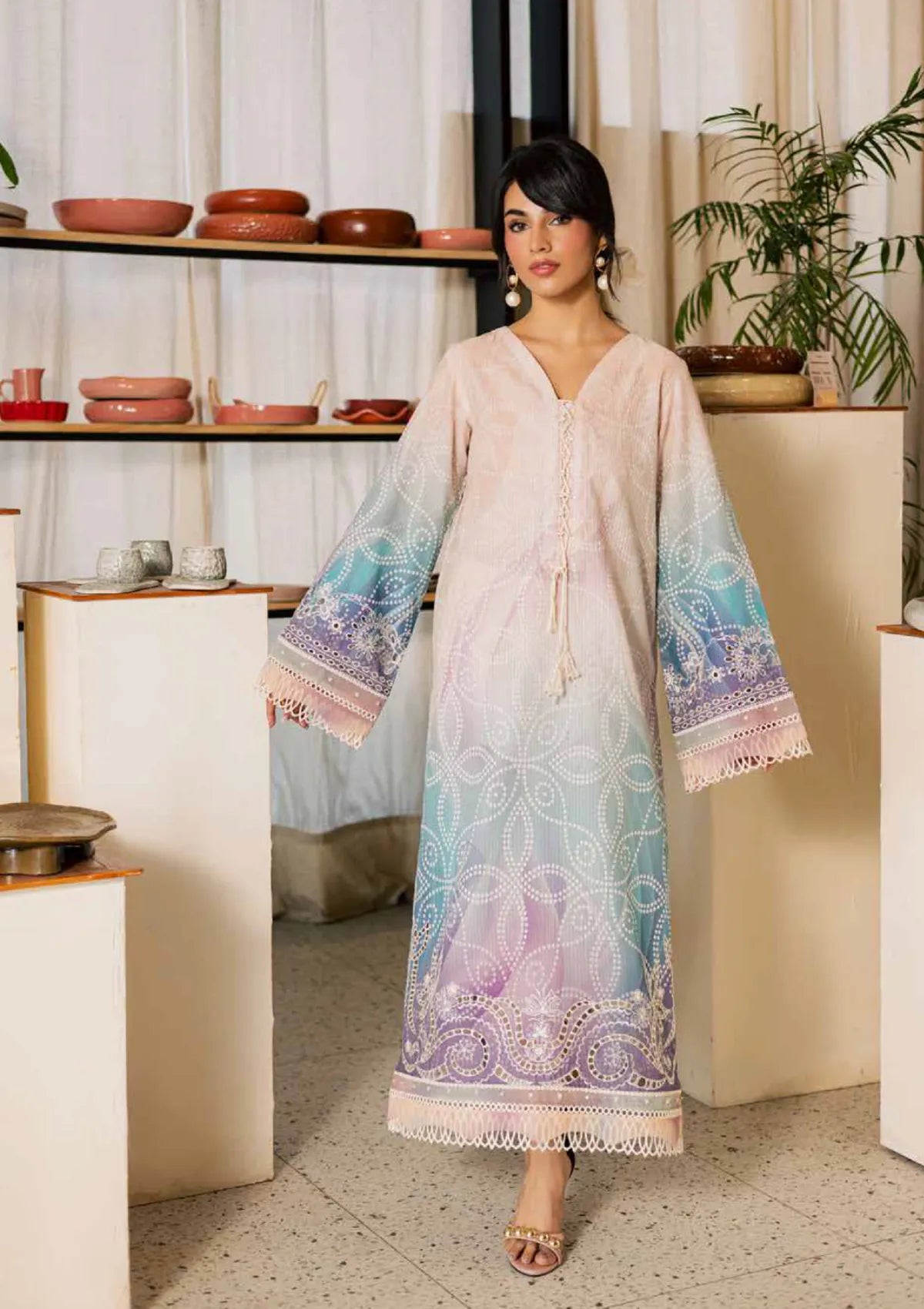 Nureh Ballerina Printed Chikankari Lawn'26 NU2-200