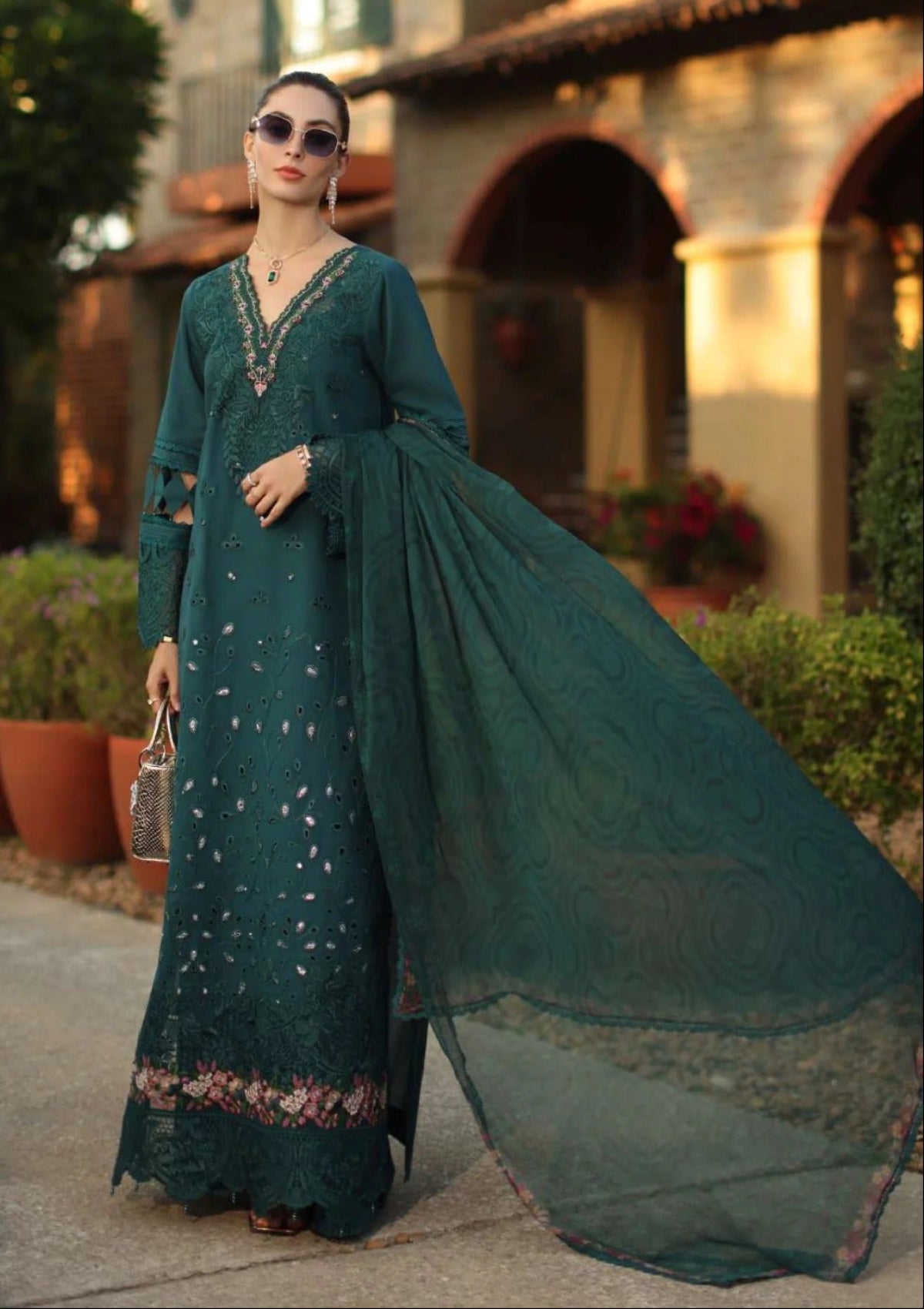 Noor By Saadia Asad Luxury Eid Schiffli Laserkari'26 D-06B Zelina