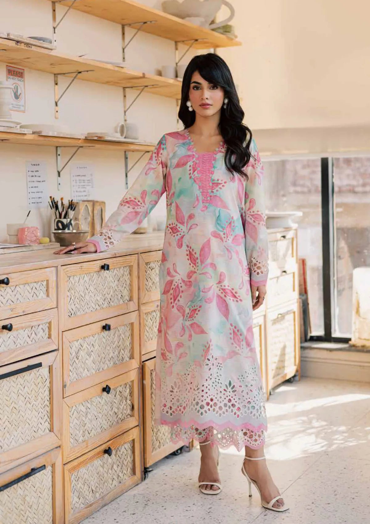 Nureh Ballerina Printed Chikankari Lawn'26 NU2-194