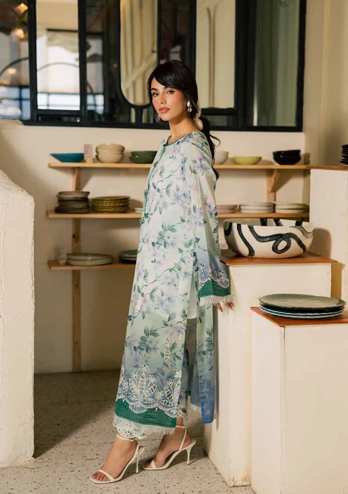 Nureh Ballerina Printed Chikankari Lawn'26 NU2-197