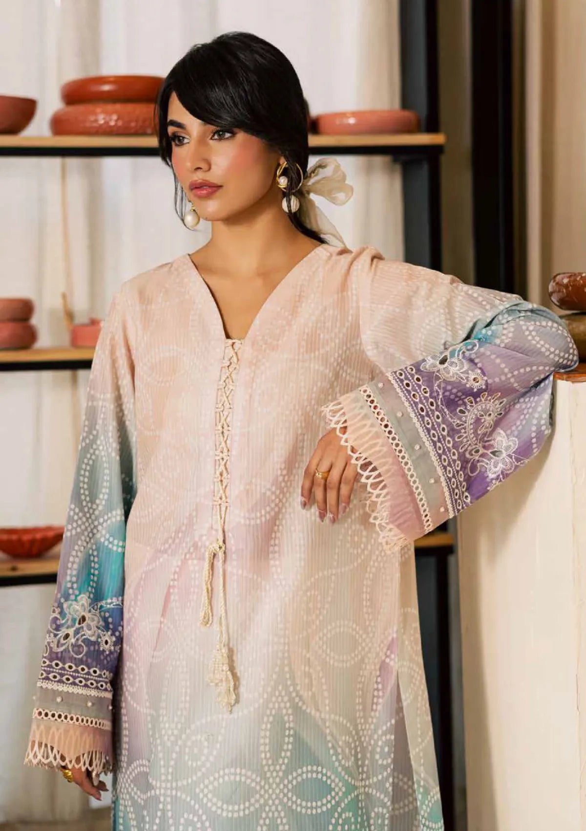 Nureh Ballerina Printed Chikankari Lawn'26 NU2-200