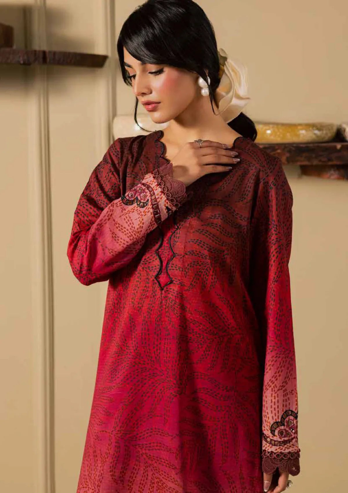 Nureh Ballerina Printed Chikankari Lawn'26 NU2-198