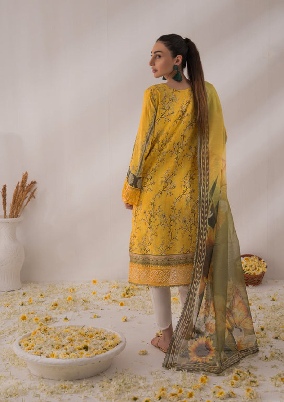 Shazme Nur Emb Prints Lawn'24 SH-02 DAISY - Mohsin Saeed Fabrics