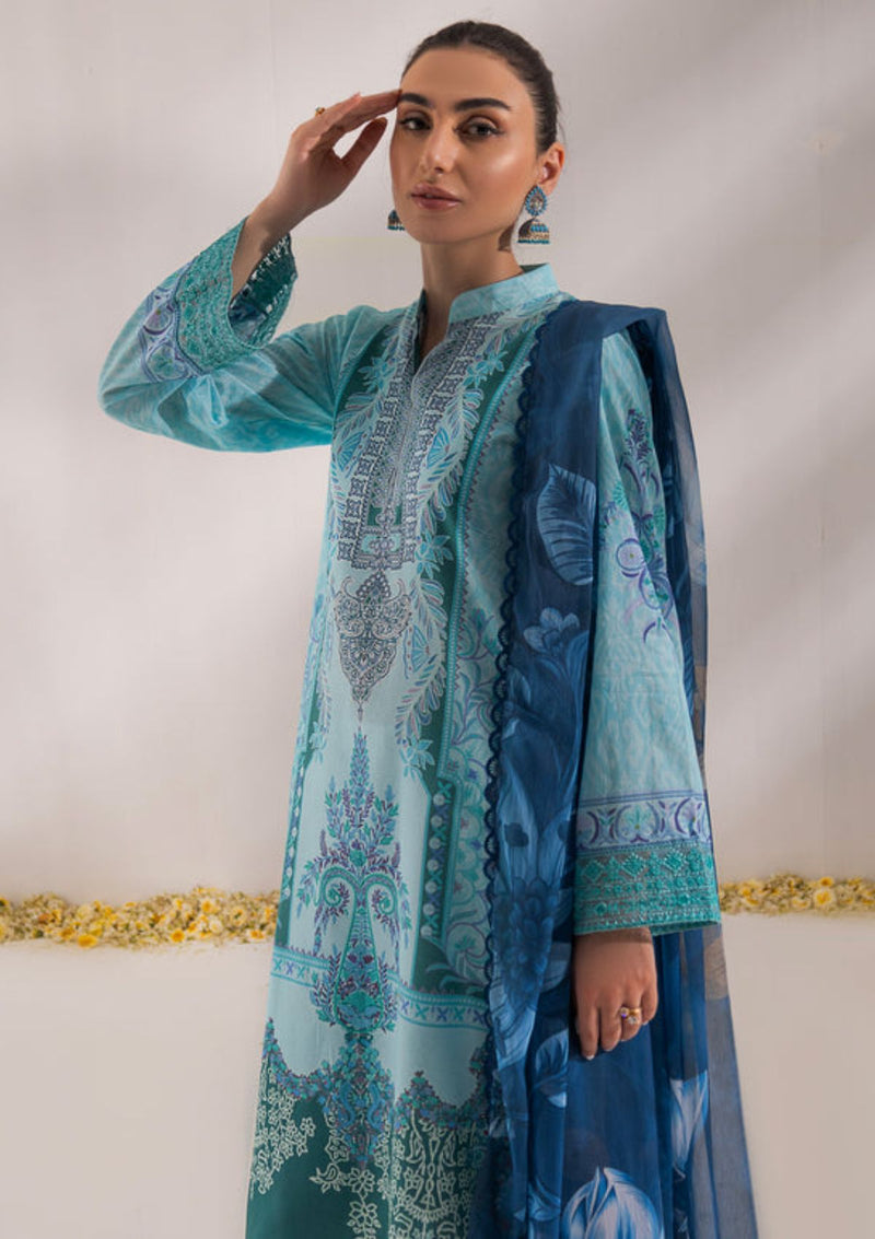 Shazme Nur Emb Prints Lawn'24 SH-07- AQUA BREEZE