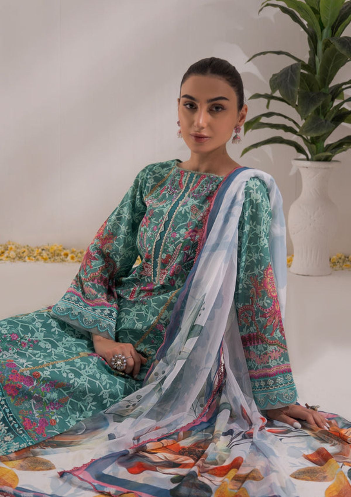Shazme Nur Emb Prints Lawn'24 SH-06- GULIA - Mohsin Saeed Fabrics