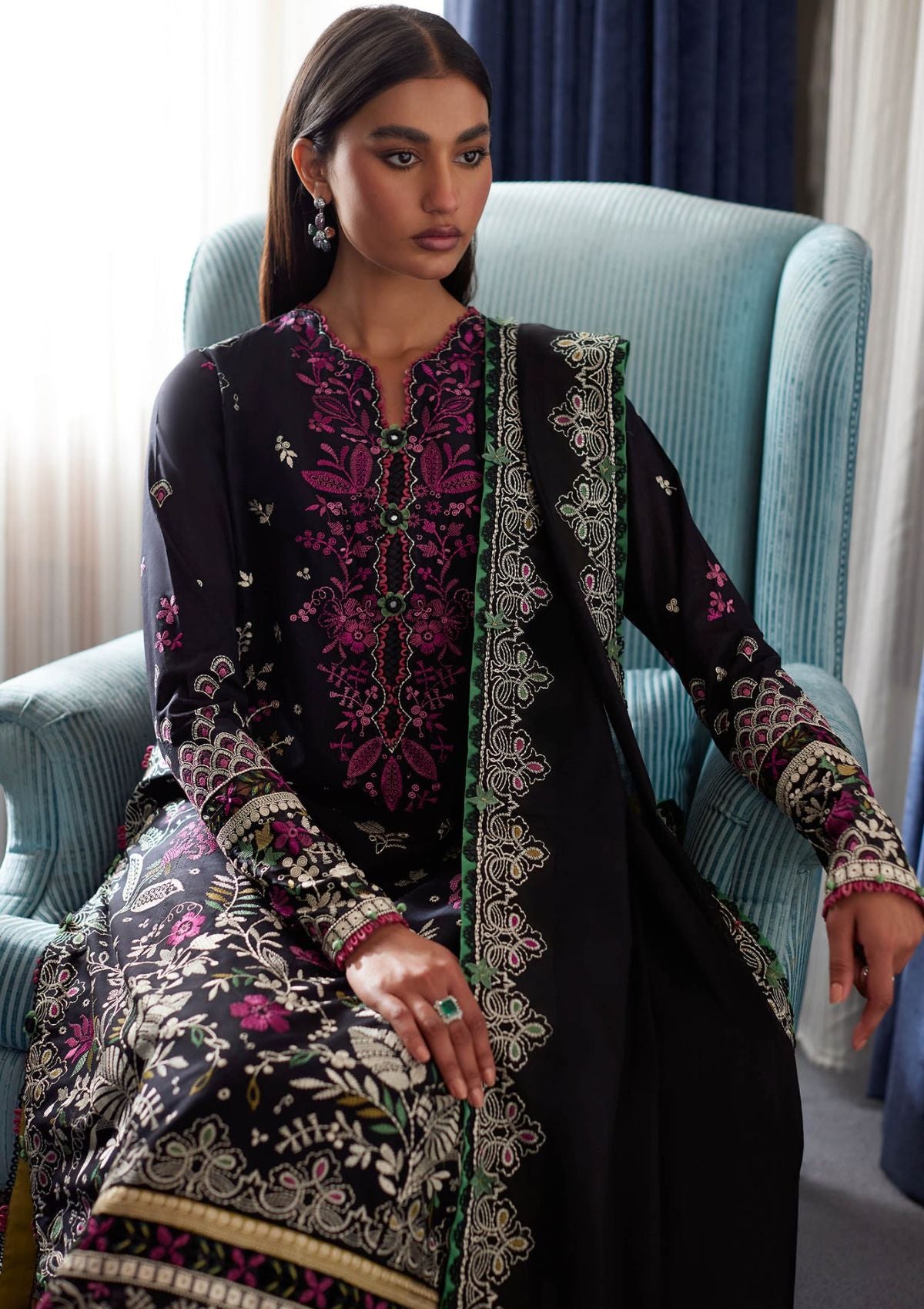 Elan Lawn'24 QISTINA (EL-03 B) - Mohsin Saeed Fabrics