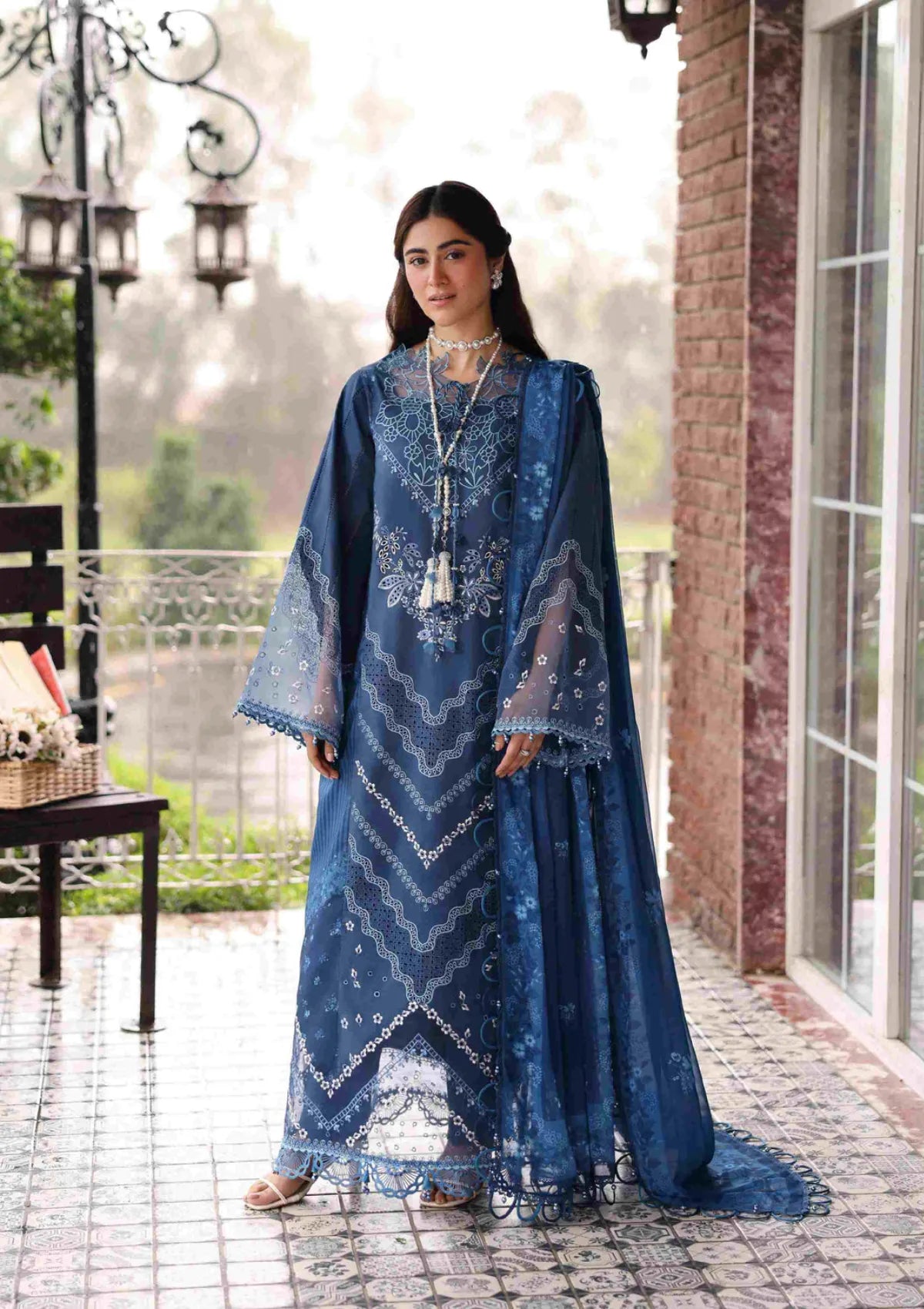 Sardinia Emb Lawn Eid Edit'26 D-1706 Terrace Blue