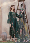 Clothere By Anam Lawnkari'24 D-03 Bottle Green - Mohsin Saeed Fabrics