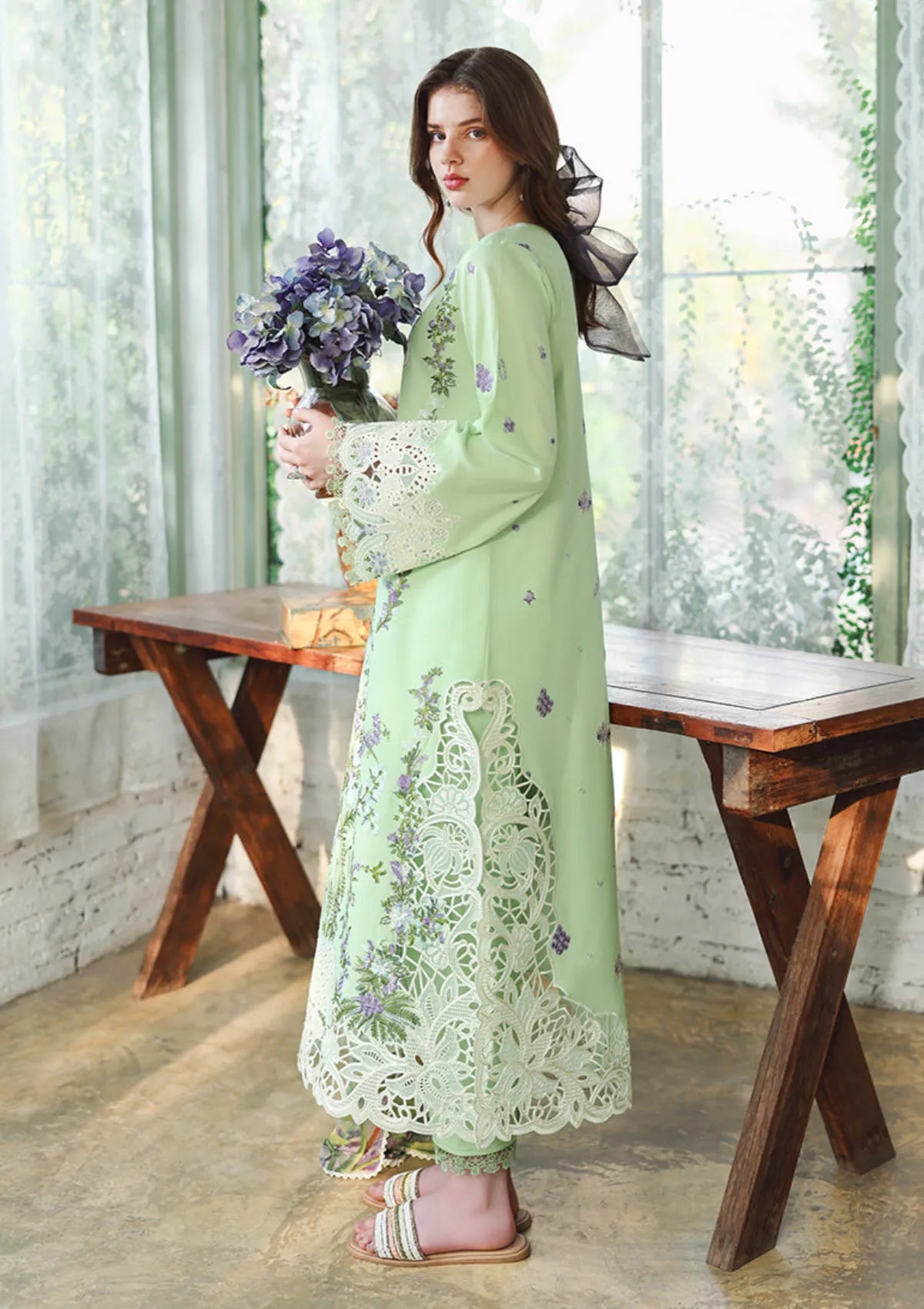 Hemline By Mushq Secret Garden Lawn'26 D-12 Verdant Bloom