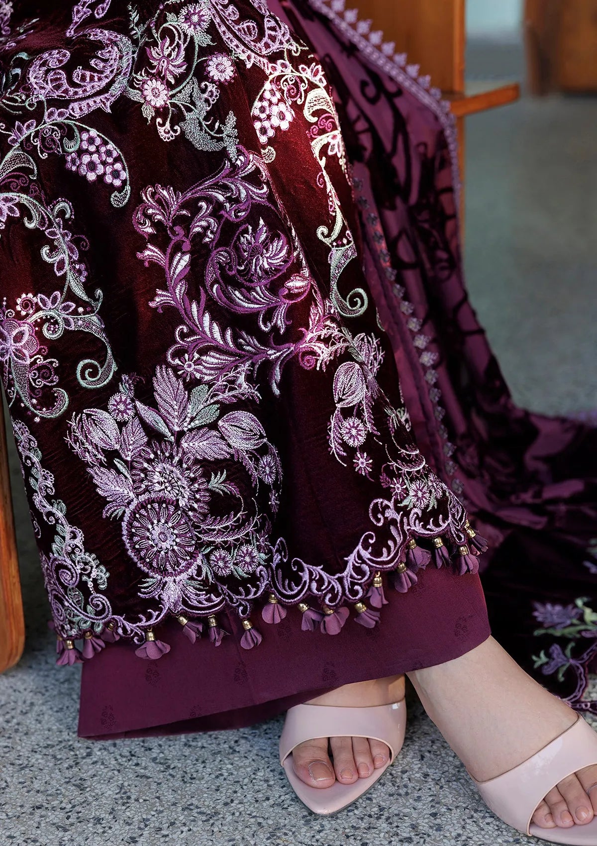 Asifa & Nabeel Plush Luxury Winter'26 WLXU-06 Wine Shine