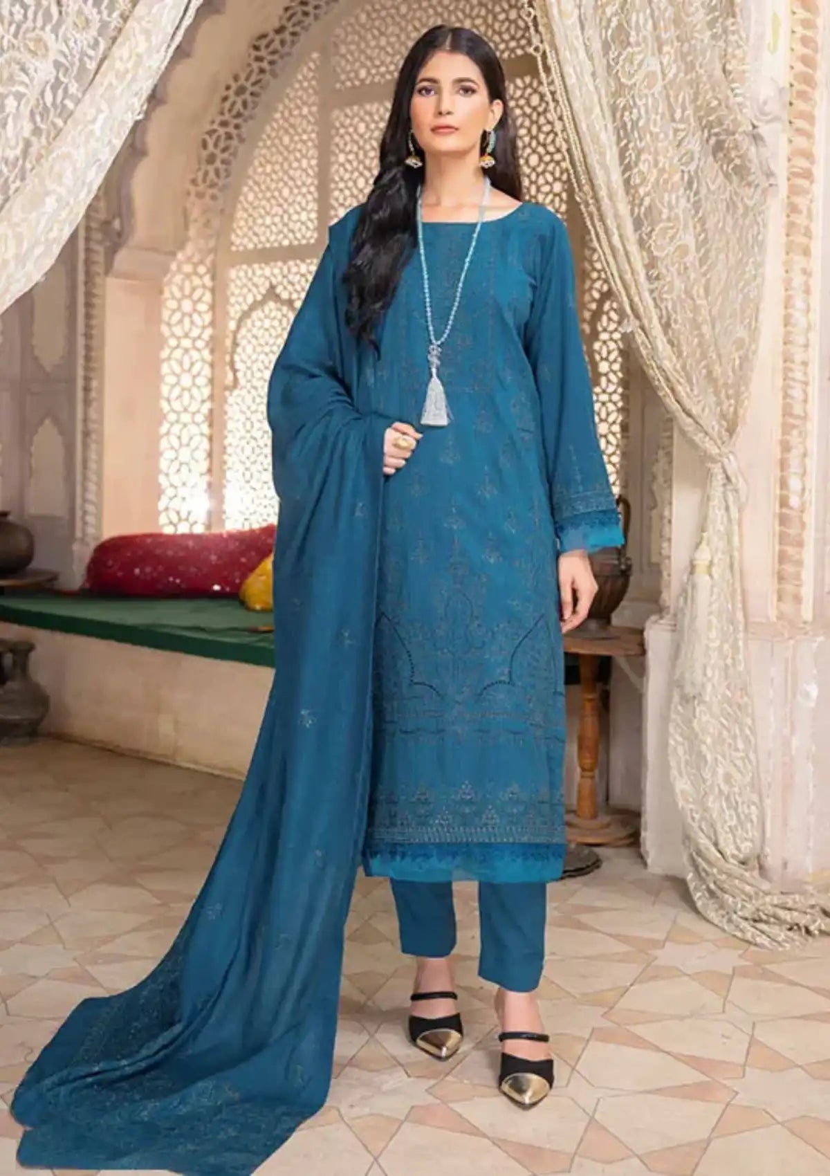 Wafa By Riaz Arts Emb Dhanak'24 D-01