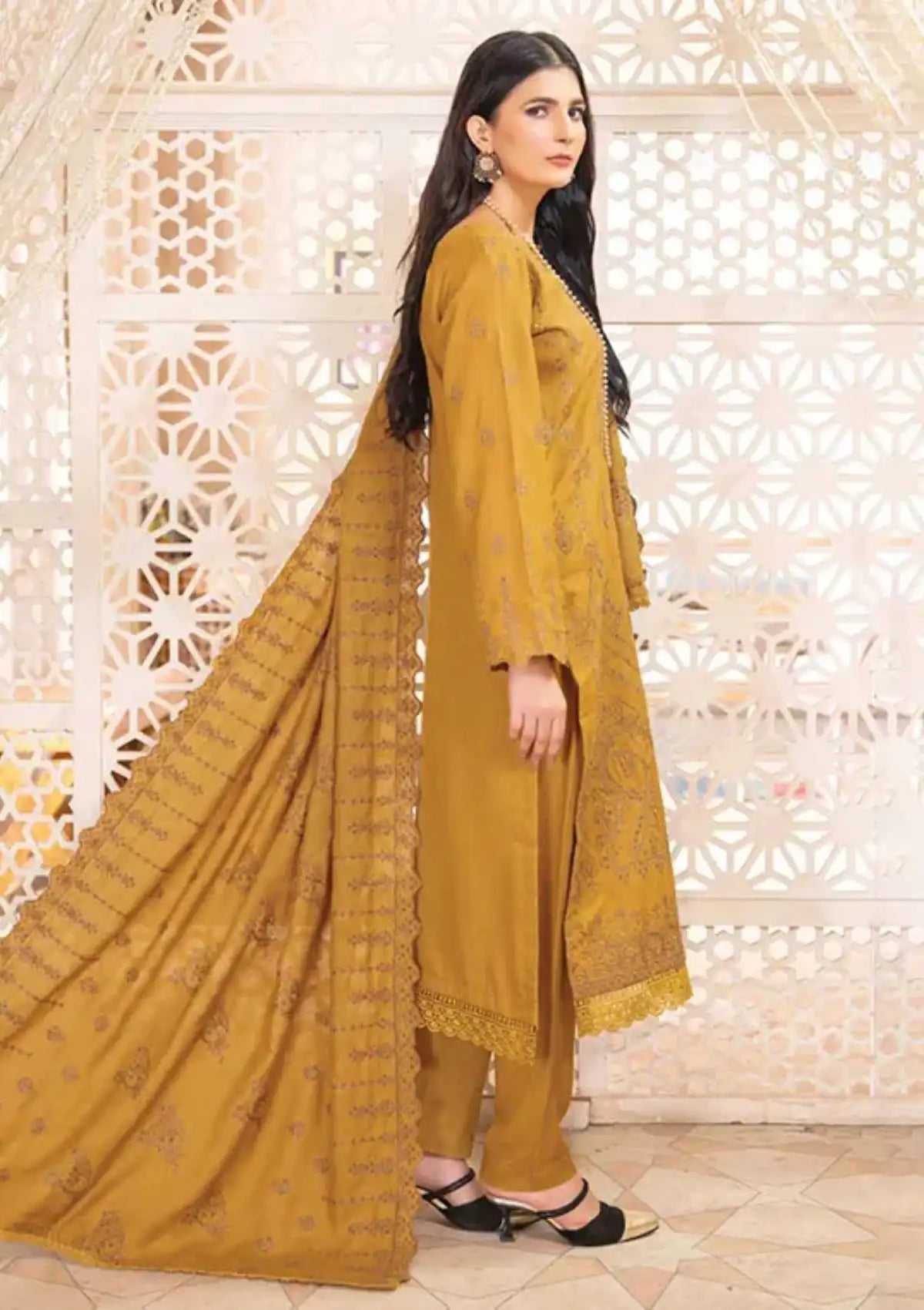 Wafa By Riaz Arts Emb Dhanak'24 D-02