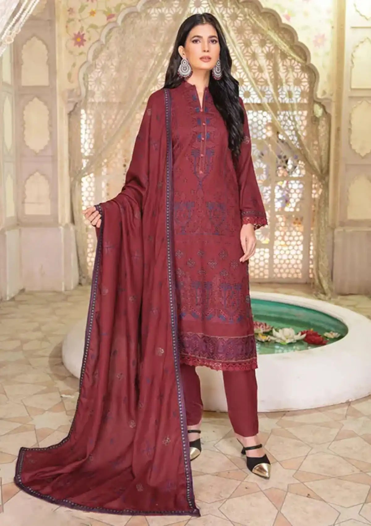 Wafa By Riaz Arts Emb Dhanak'24 D-04
