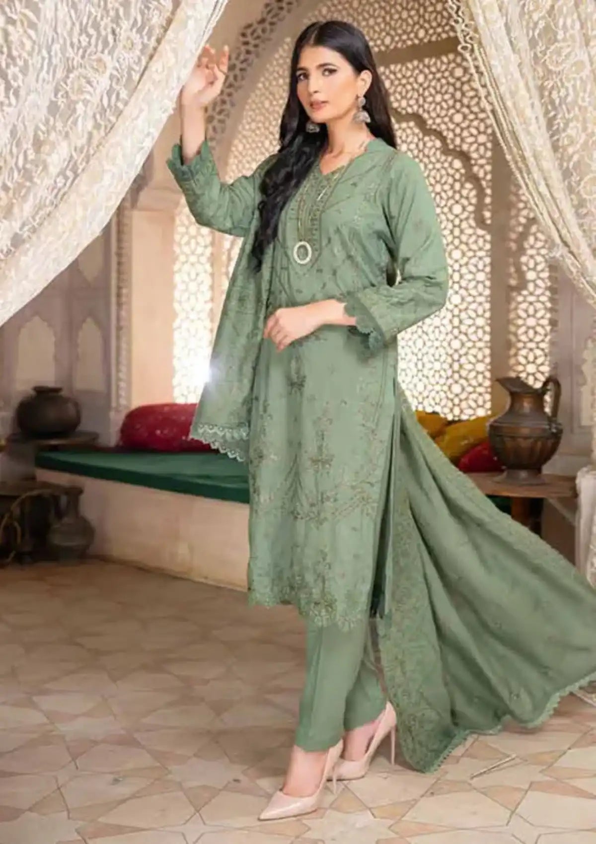 Wafa By Riaz Arts Emb Dhanak'24 D-05