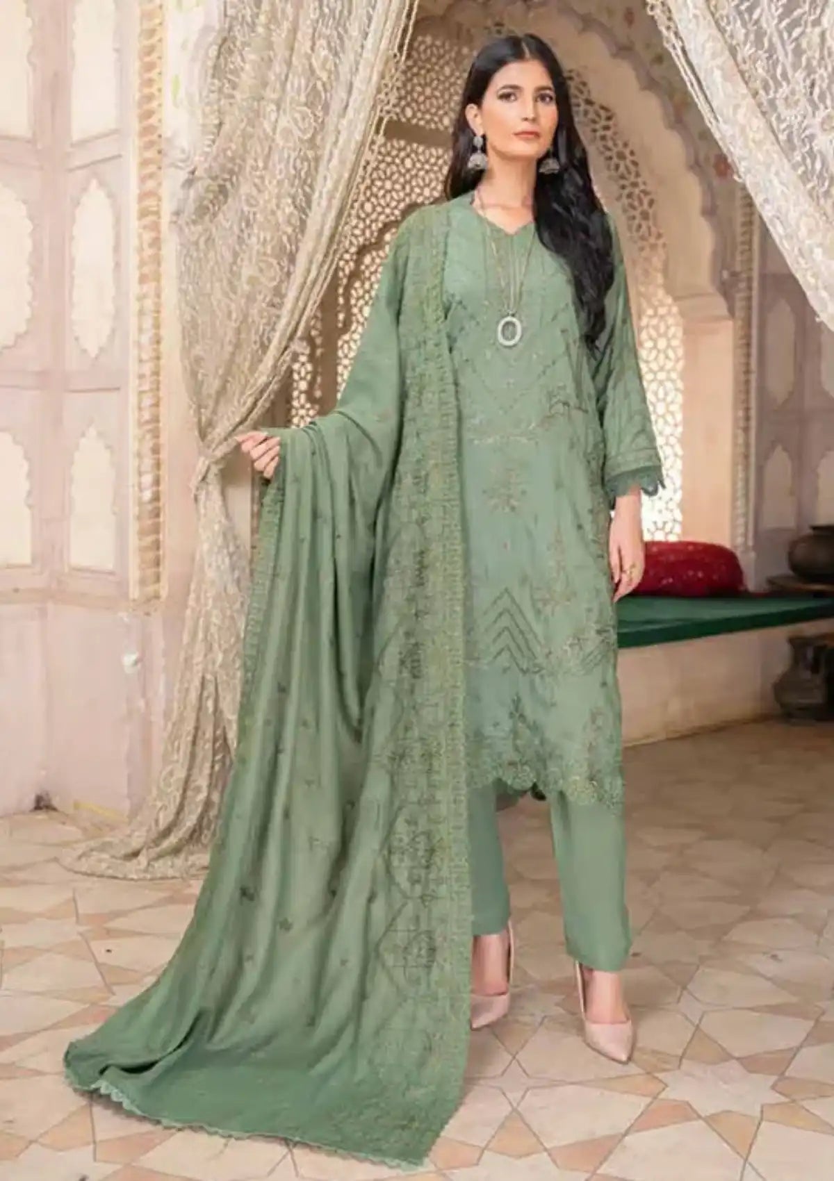 Wafa By Riaz Arts Emb Dhanak'24 D-05