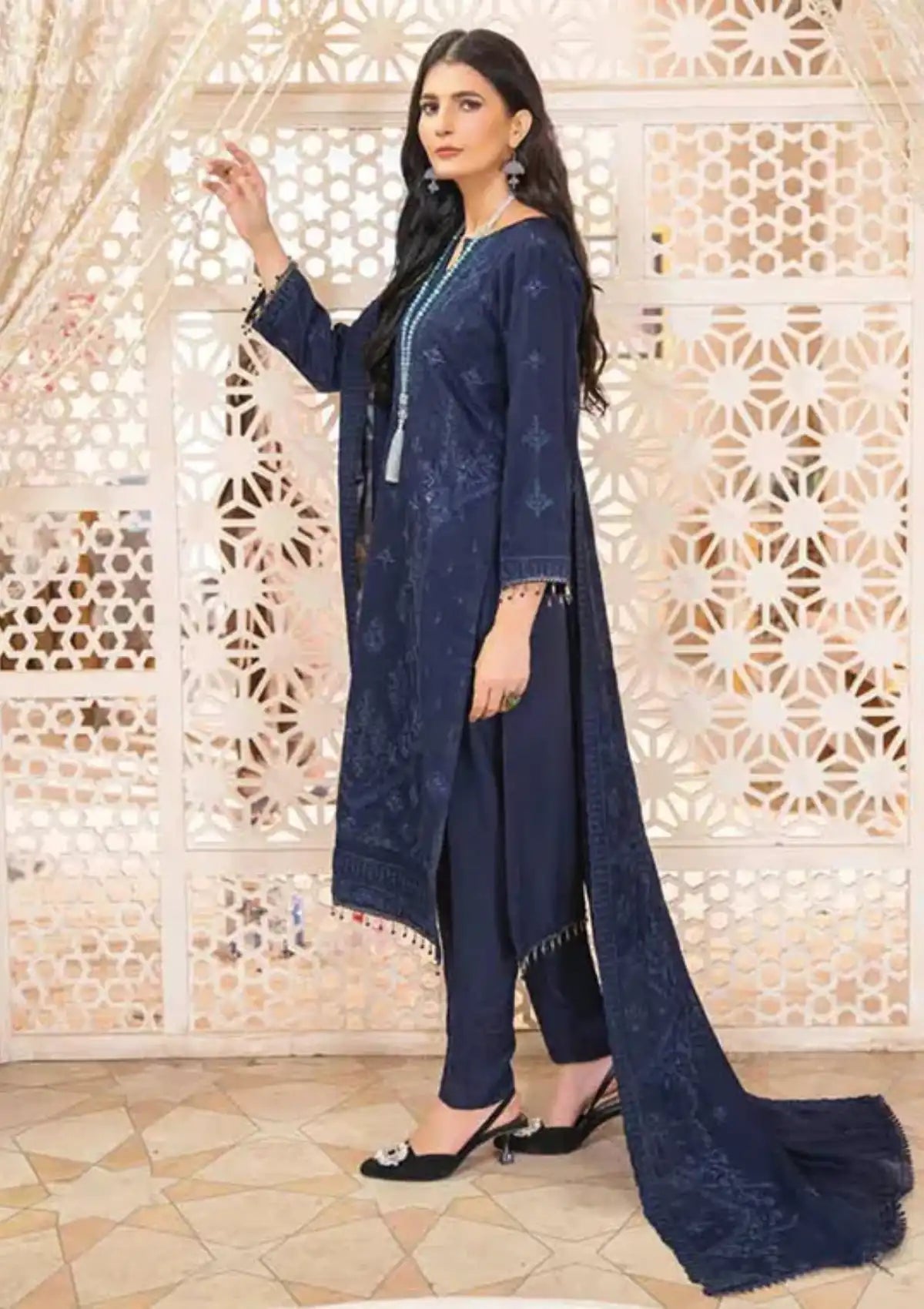 Wafa By Riaz Arts Emb Dhanak'24 D-07