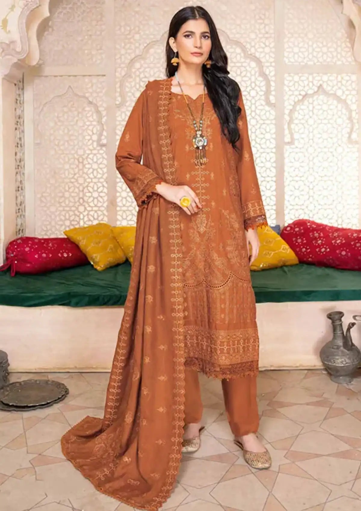 Wafa By Riaz Arts Emb Dhanak'24 D-08