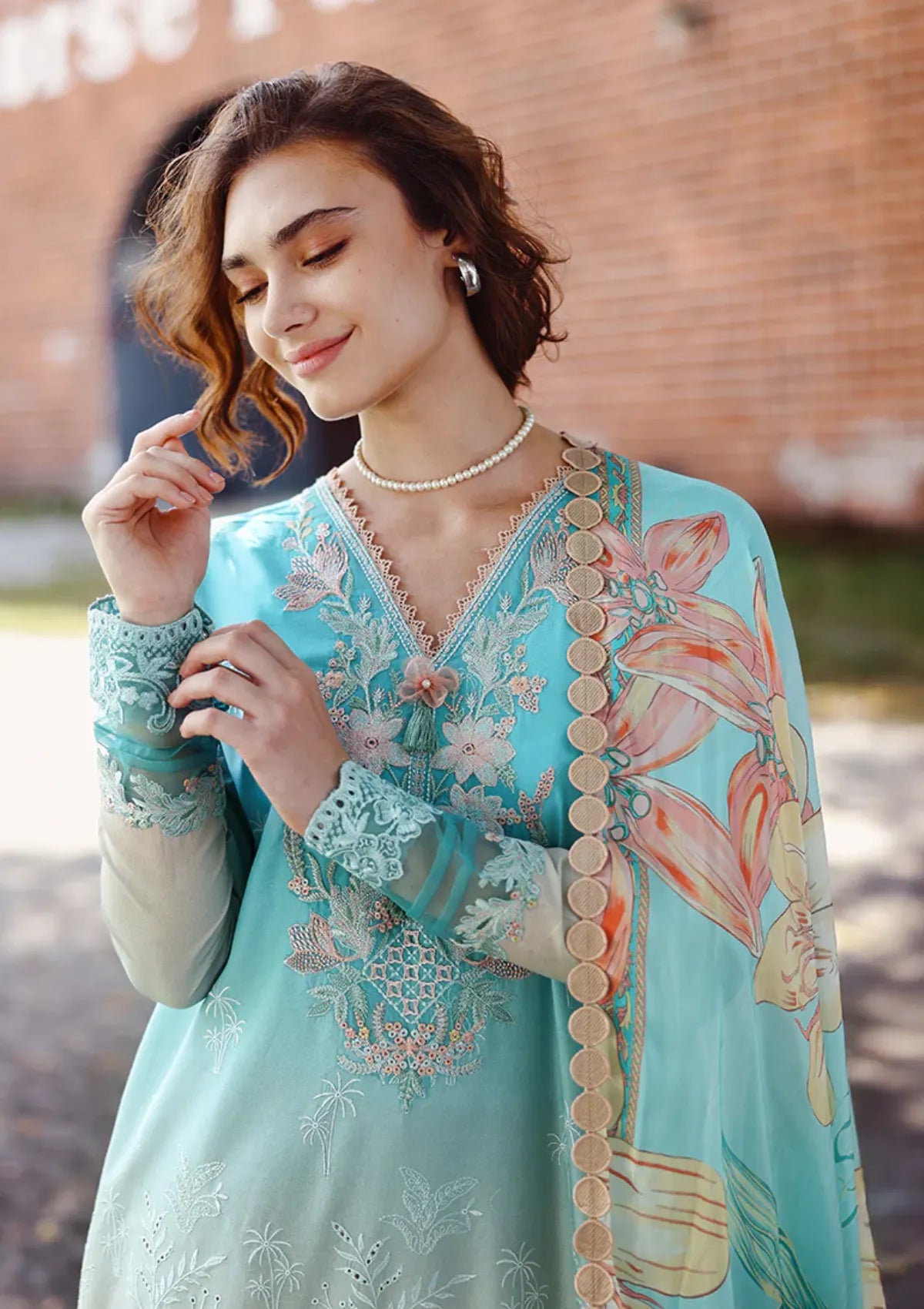 Mushq Solace Ombre Chikankari'26 D-06 Whispered Dawn