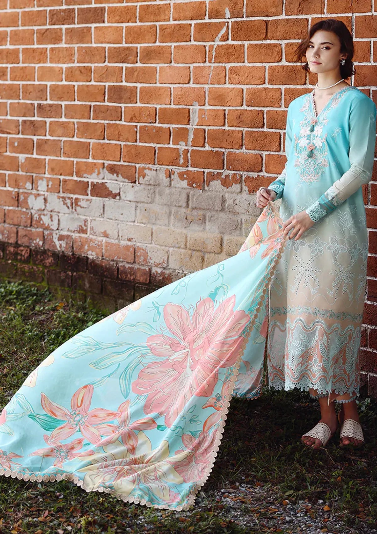 Mushq Solace Ombre Chikankari'26 D-06 Whispered Dawn