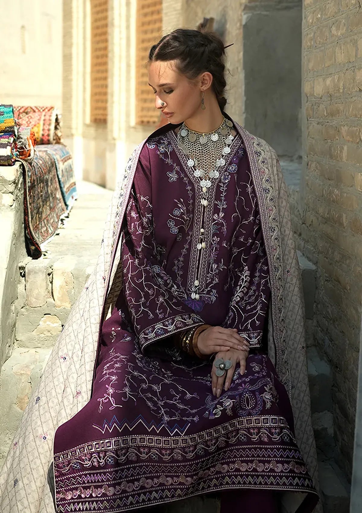 Mushq Hemline Bukhara Winter Edit'26 D-02 Winter Caravan