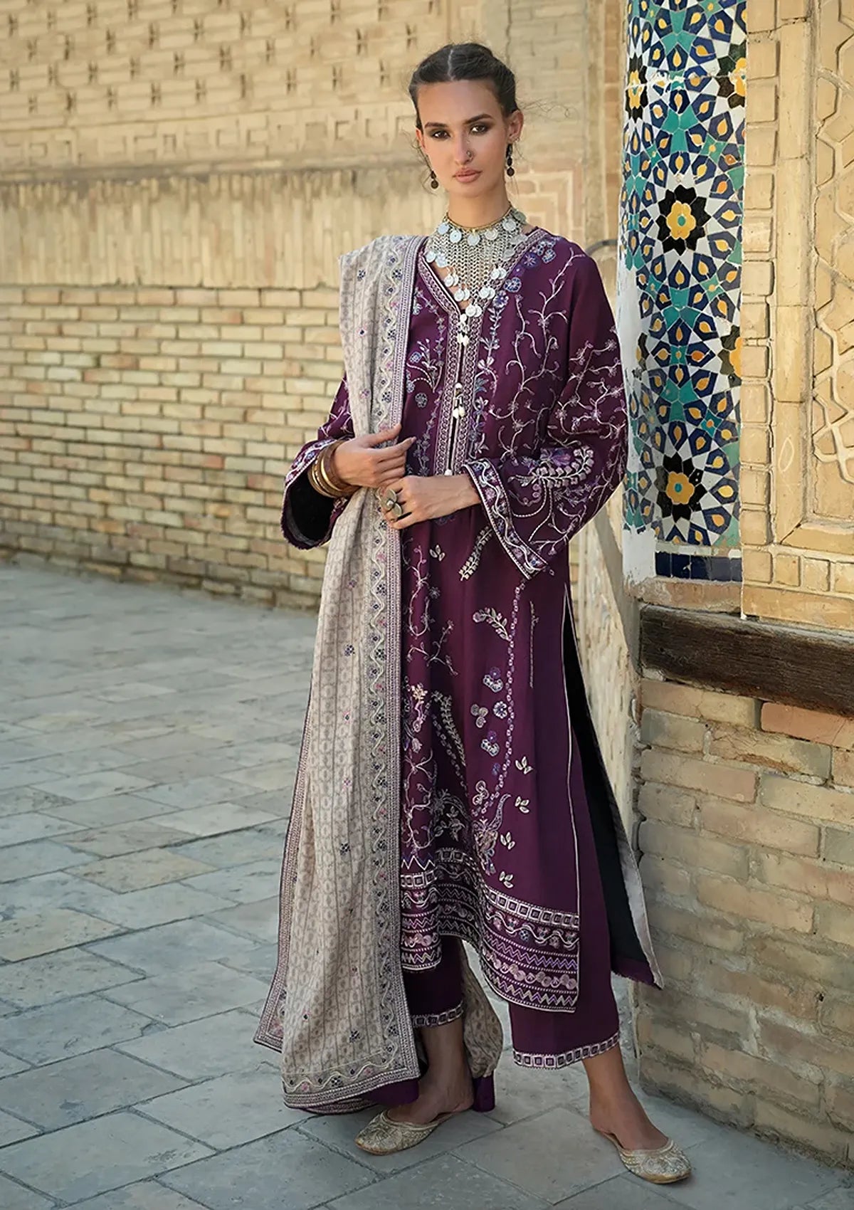 Mushq Hemline Bukhara Winter Edit'26 D-02 Winter Caravan