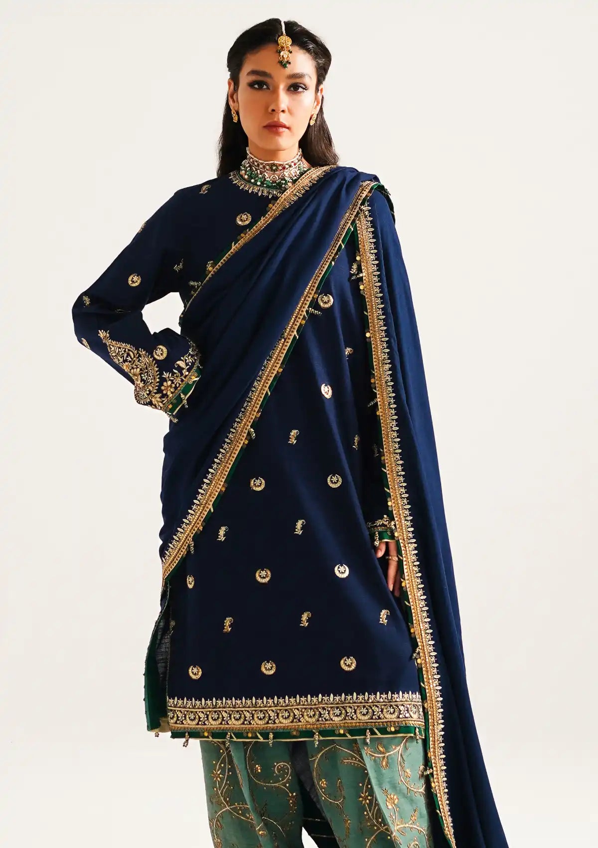 Zara Shahjahan Winter Shawl'23 D-01 - Mohsin Saeed Fabrics