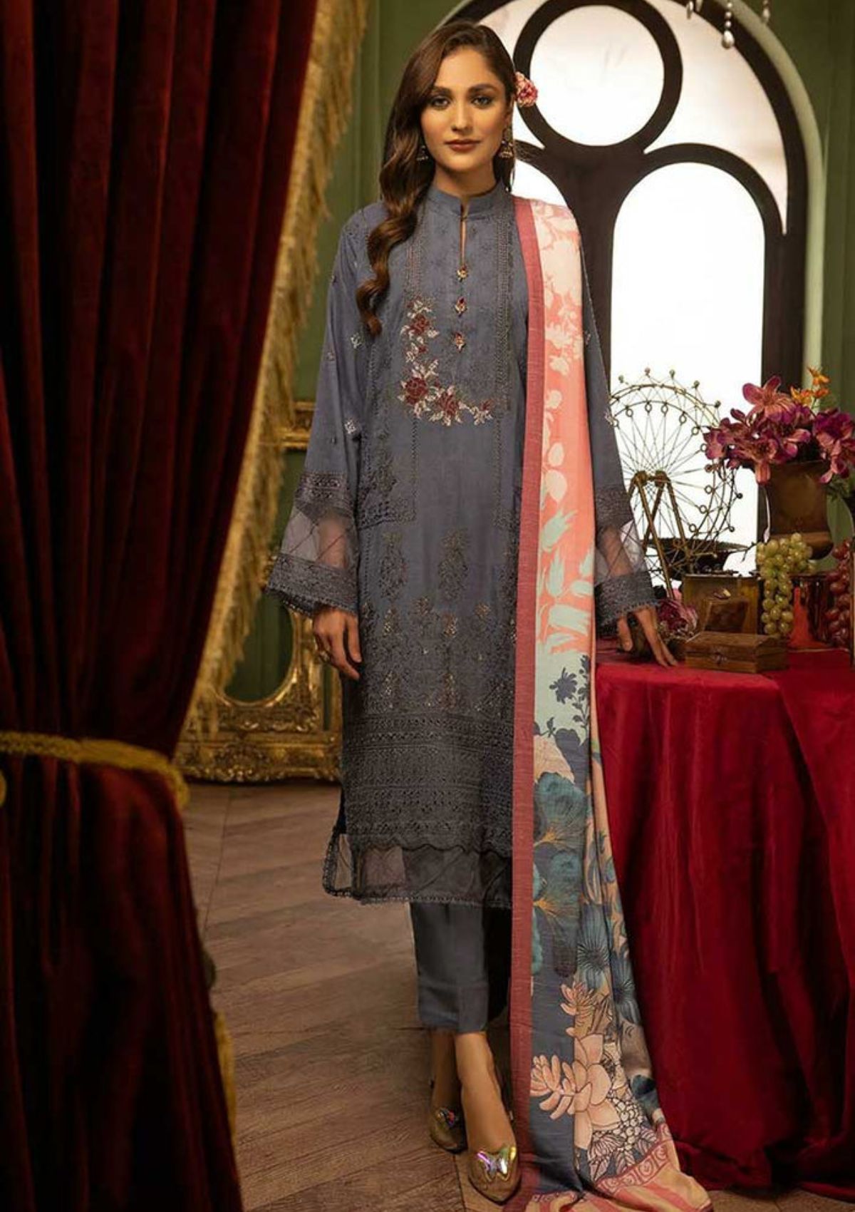 Shaista Excutive Peach'22 D-542 - Mohsin Saeed Fabrics