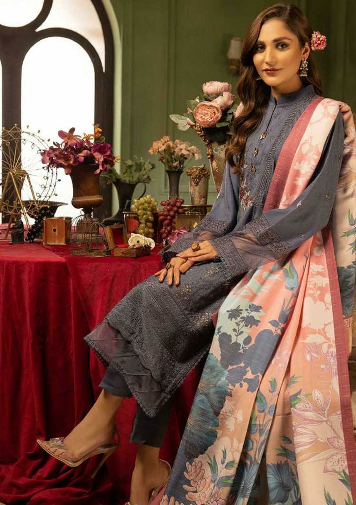 Shaista Excutive Peach'22 D-542 - Mohsin Saeed Fabrics