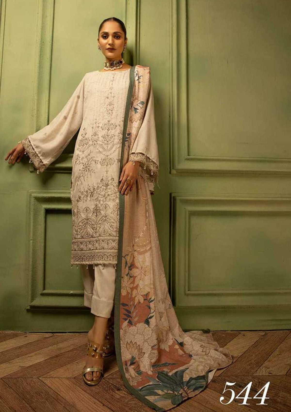 Shaista Excutive Peach'22 D-544 - Mohsin Saeed Fabrics
