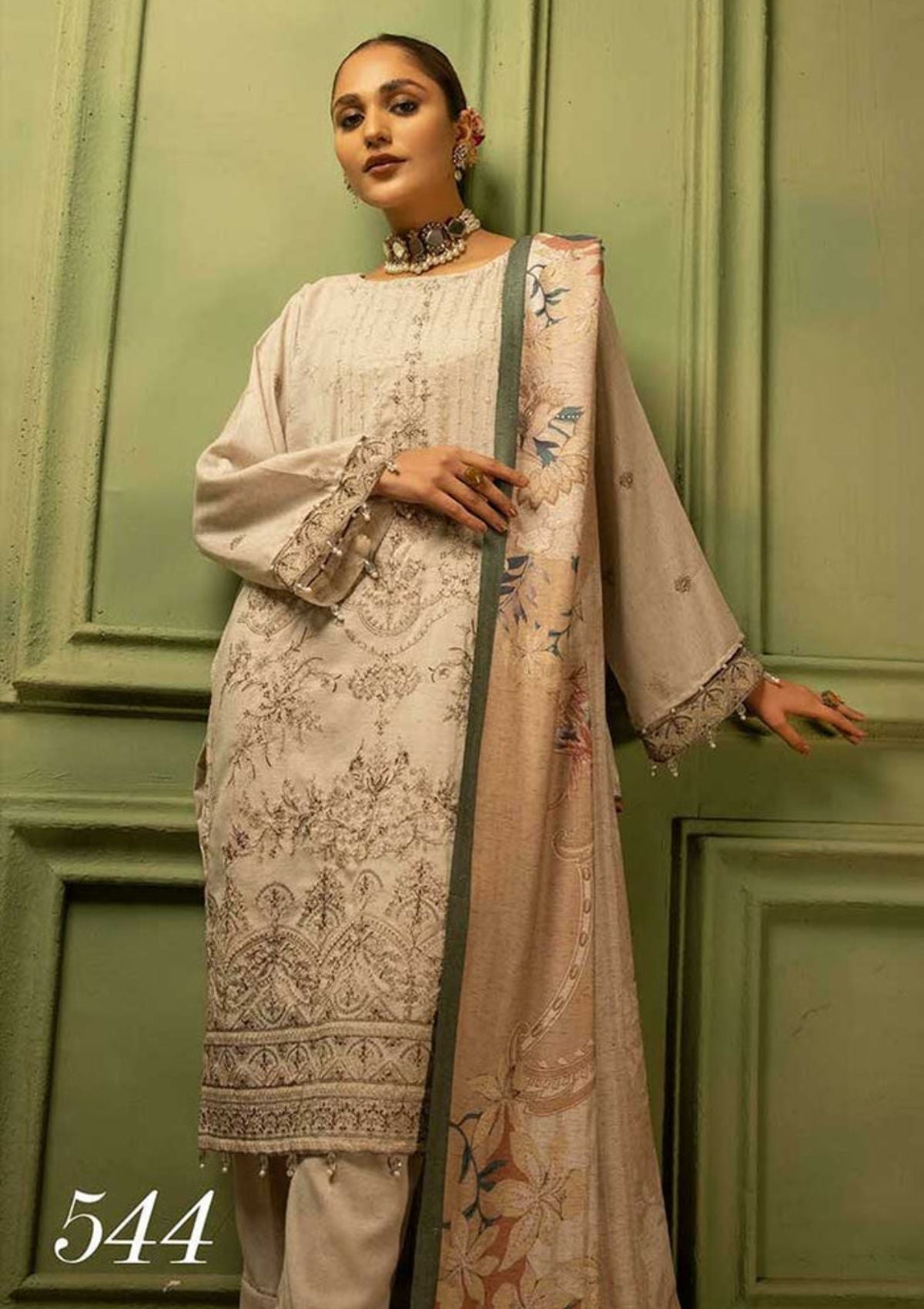 Shaista Excutive Peach'22 D-544 - Mohsin Saeed Fabrics