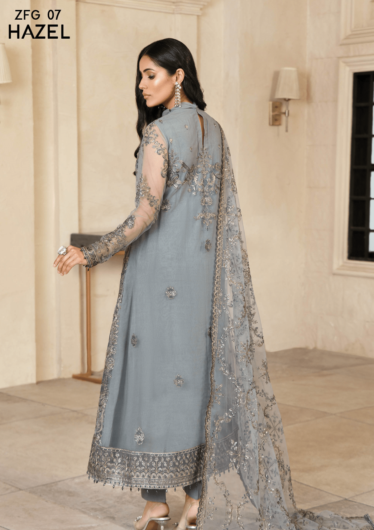 Zarif Gulzaar Festive Chiffon'22 ZFG-07 HAZEL