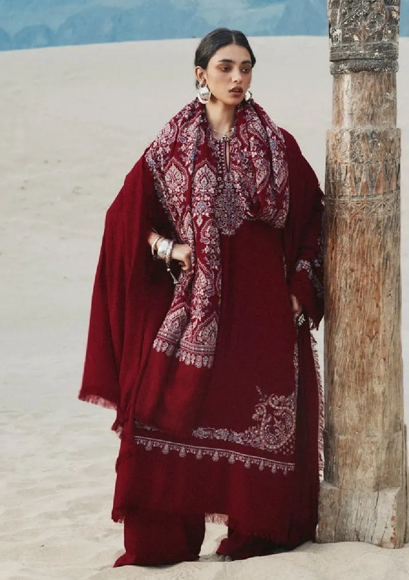 Zara Shahjahan Saraab Winter'26 -QIRMIZ