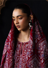 Zara Shahjahan Saraab Winter'26 -QIRMIZ