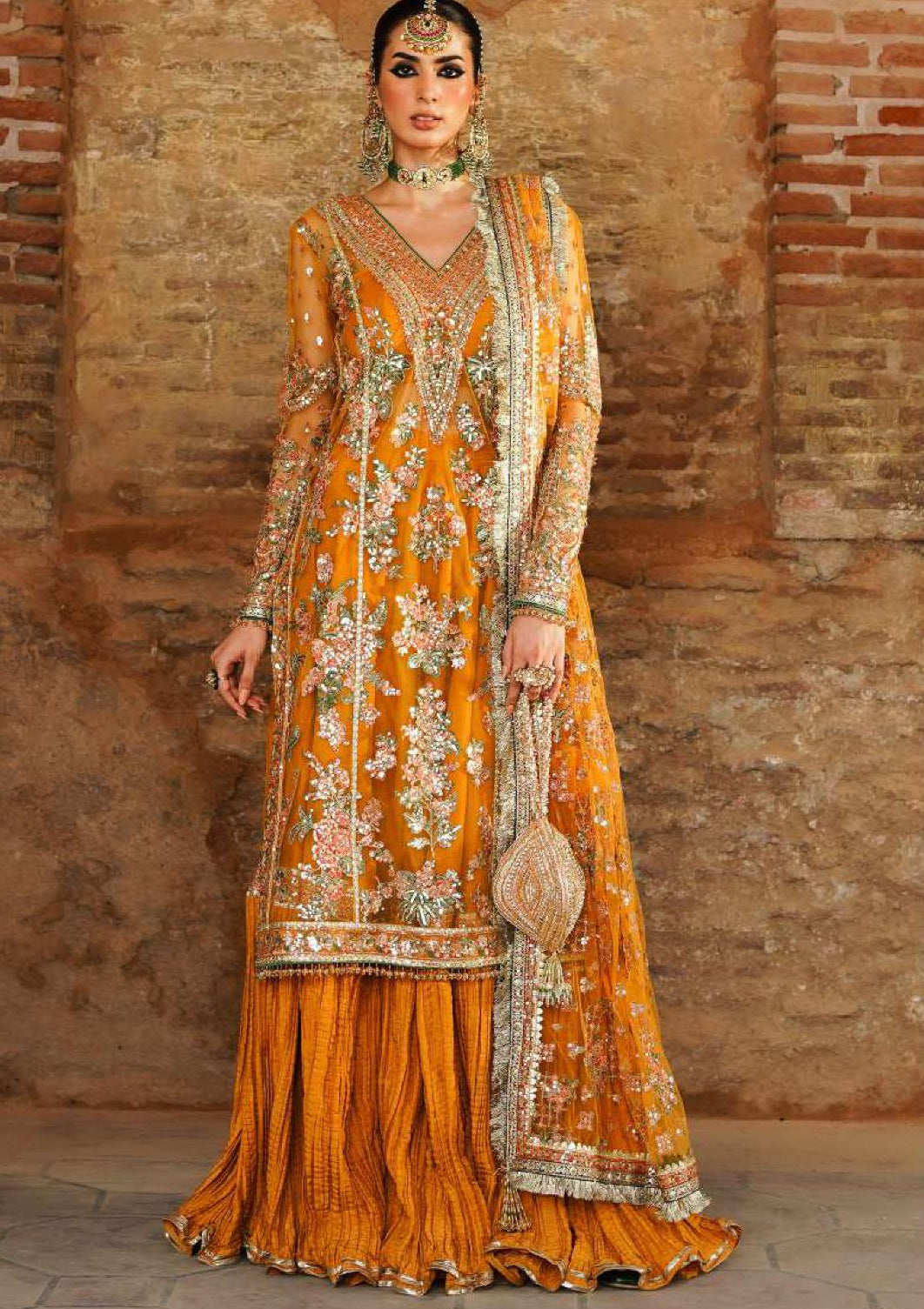 Hussain Rehar Zaib-un-Nisa'23 423 Saffron - Mohsin Saeed Fabrics
