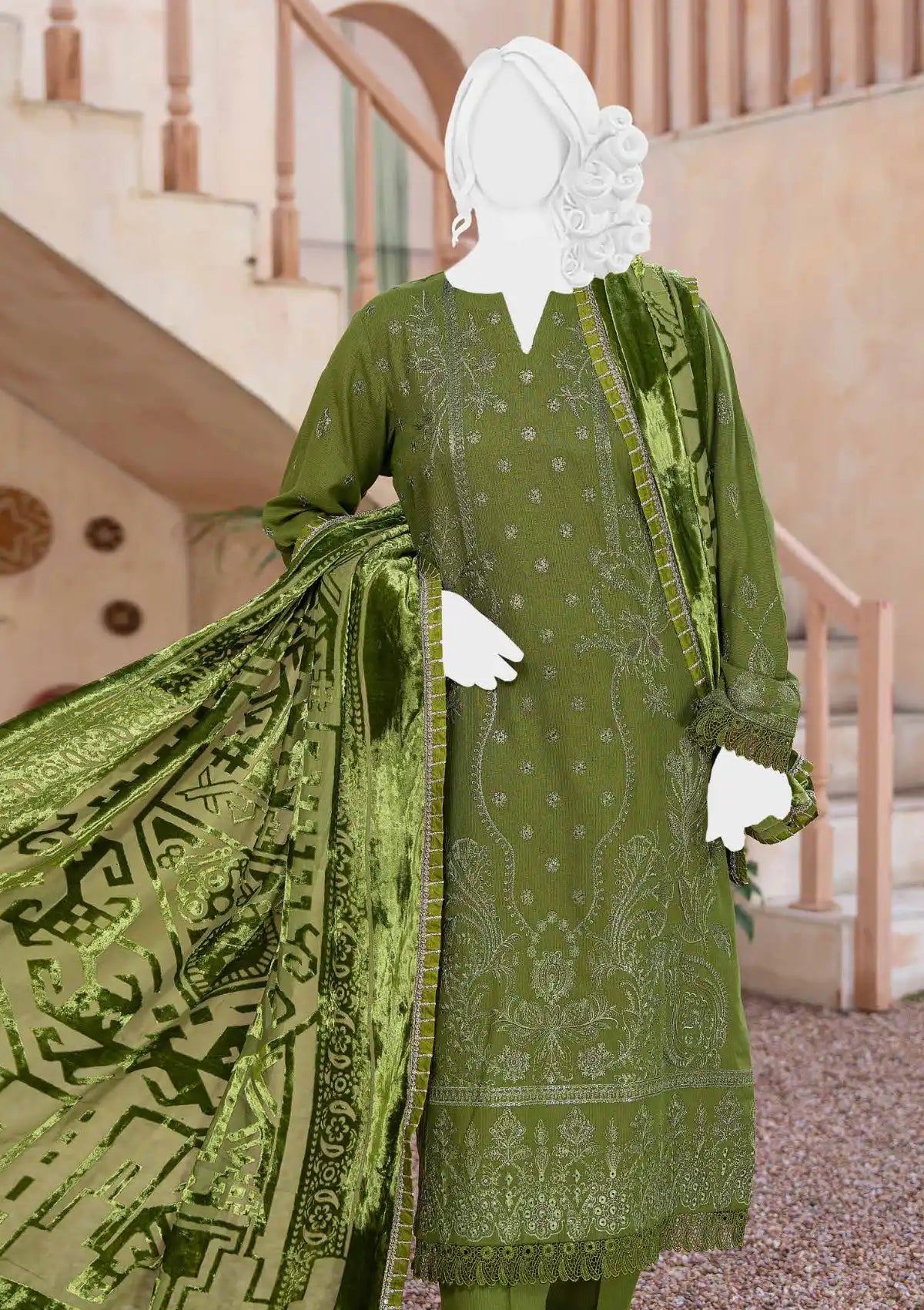 Zar Gul Emb Velvet'24 D-03