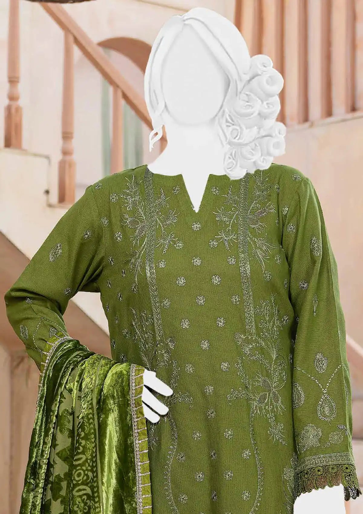 Zar Gul Emb Velvet'24 D-03