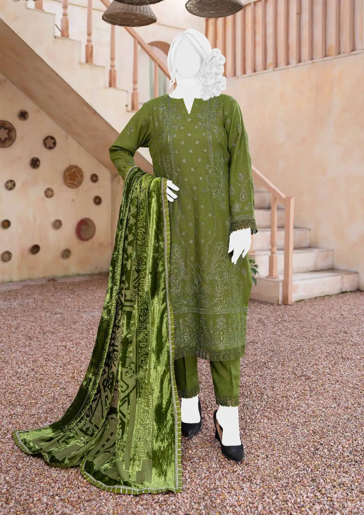 Zar Gul Emb Velvet'24 D-03