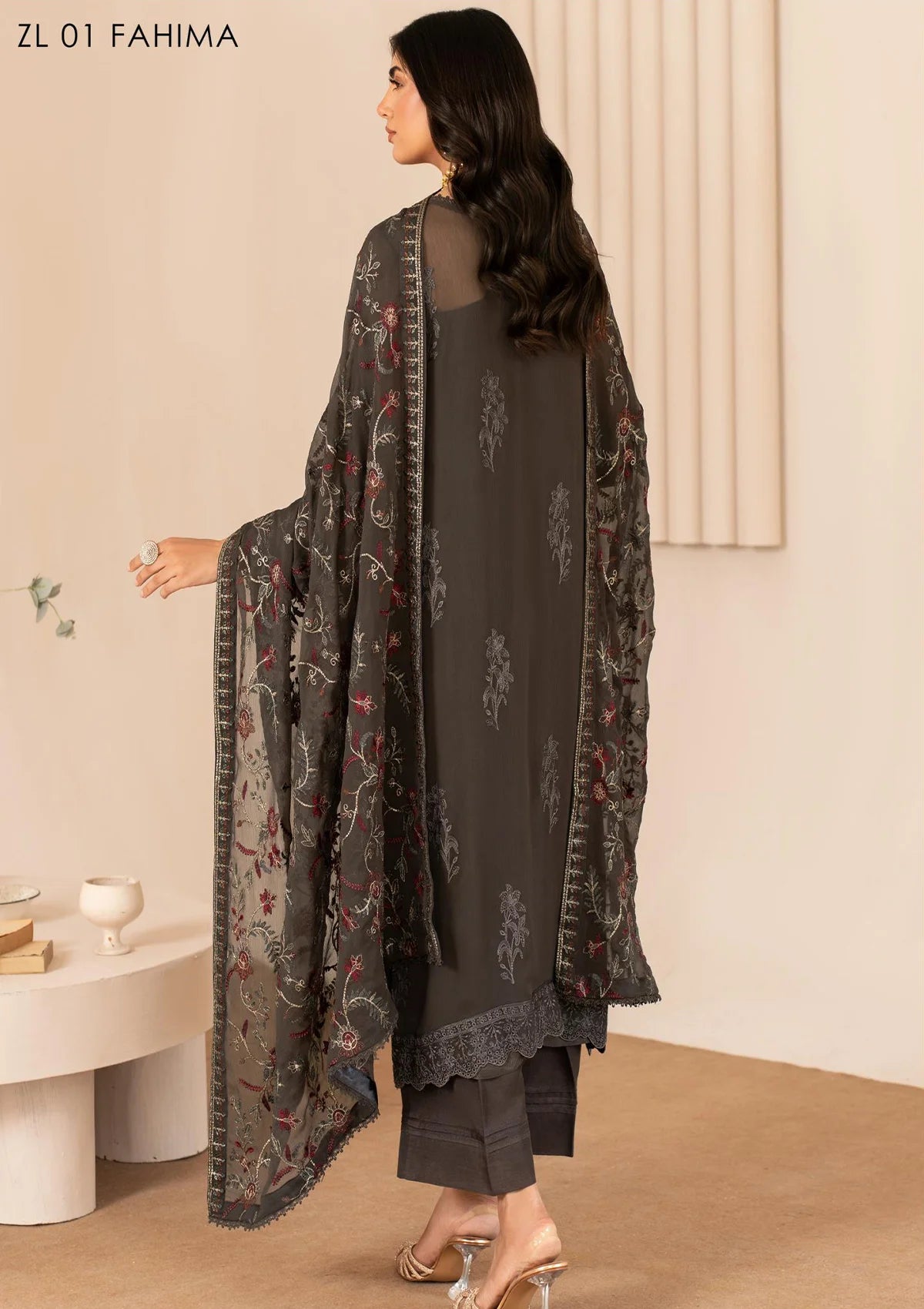 Zarif Thread Works Chiffon Edit'24 ZL-01 FAHIMA - Mohsin Saeed Fabrics