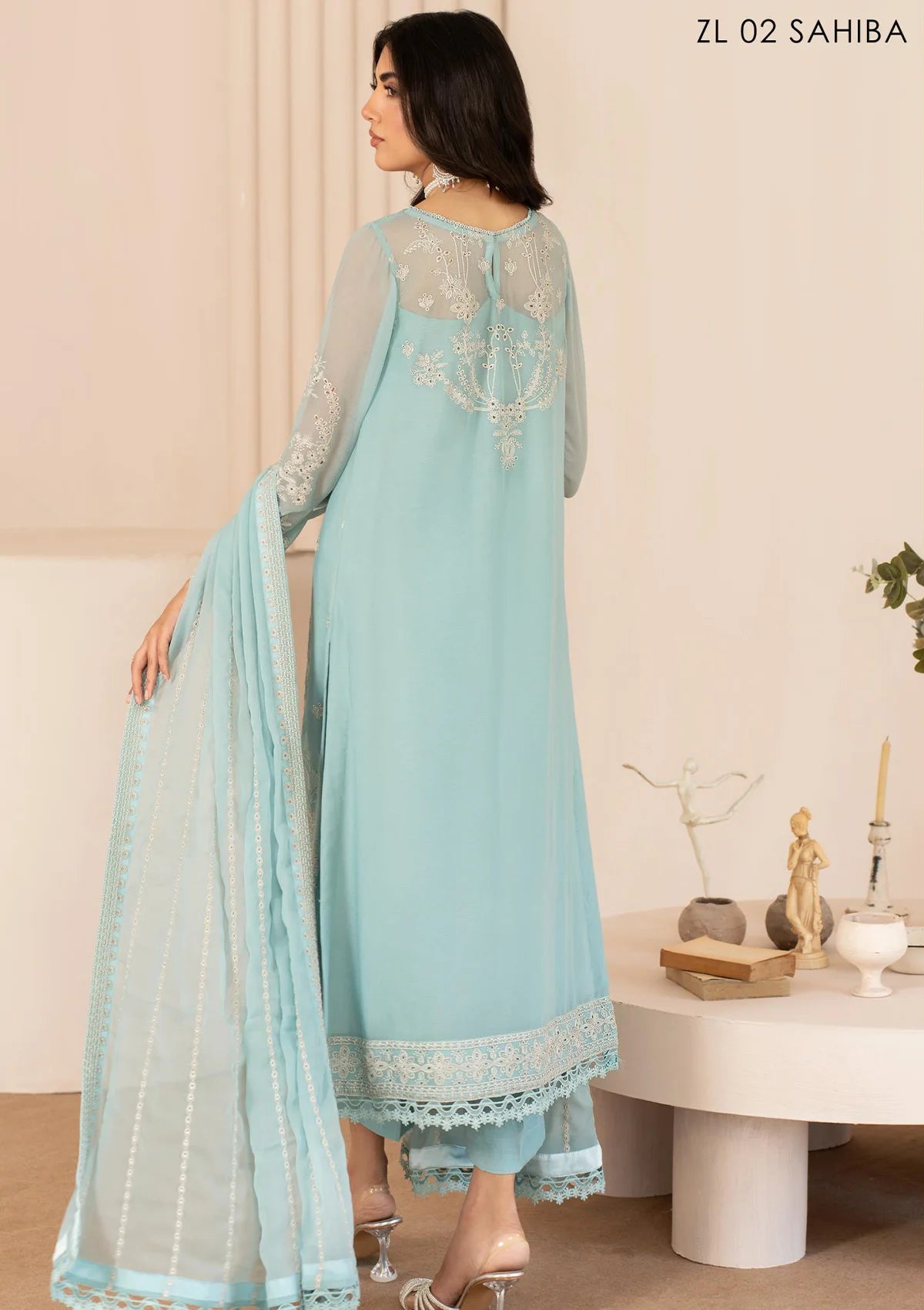 Zarif Thread Works Chiffon Edit'24 ZL-02 SAHIBA - Mohsin Saeed Fabrics