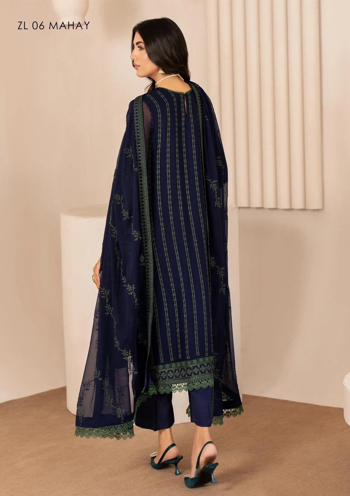 Zarif Thread Works Chiffon Edit'24 ZL-06 MAHAY - Mohsin Saeed Fabrics