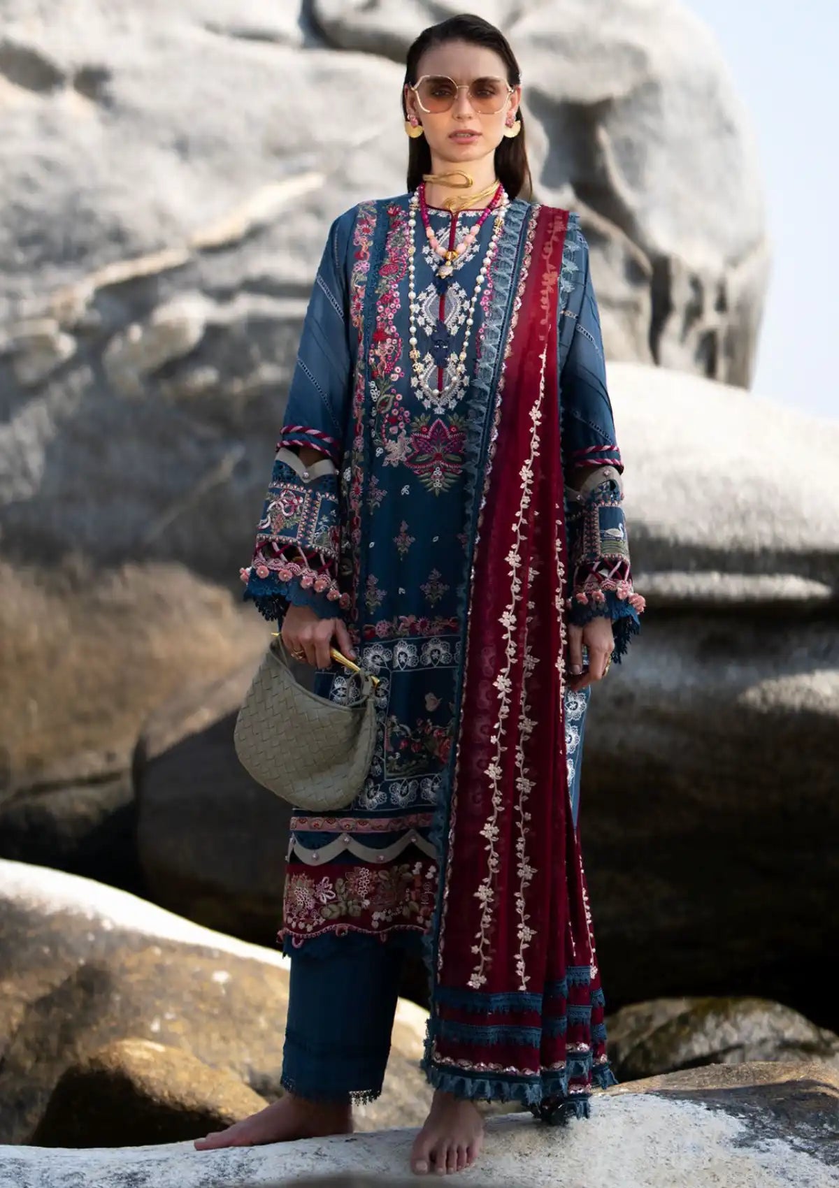 Alif By AJR Signature Luxury Lawn'24 ASL-02 Ayra - Mohsin Saeed Fabrics
