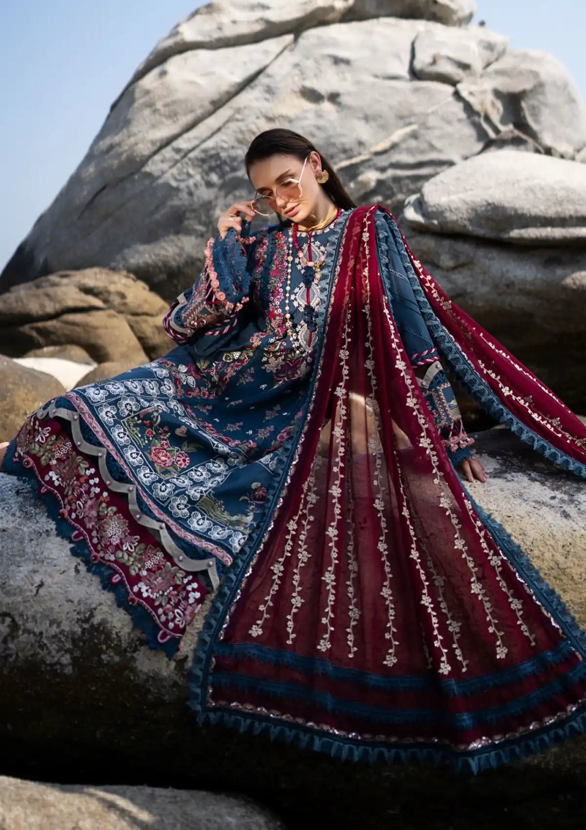 Alif By AJR Signature Luxury Lawn'24 ASL-02 Ayra - Mohsin Saeed Fabrics