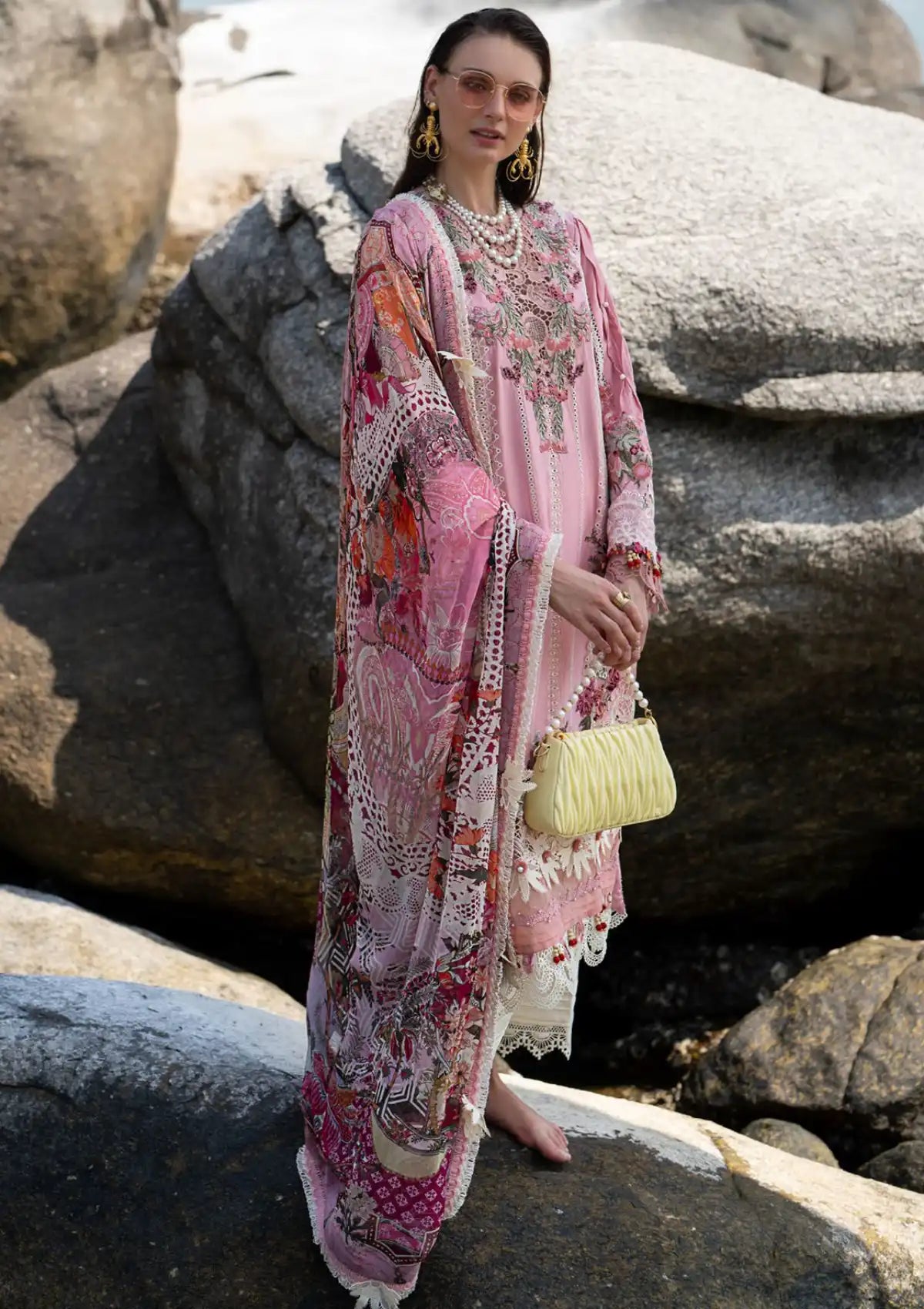 Alif By AJR Signature Luxury Lawn'24 ASL-04 Rosy - Mohsin Saeed Fabrics