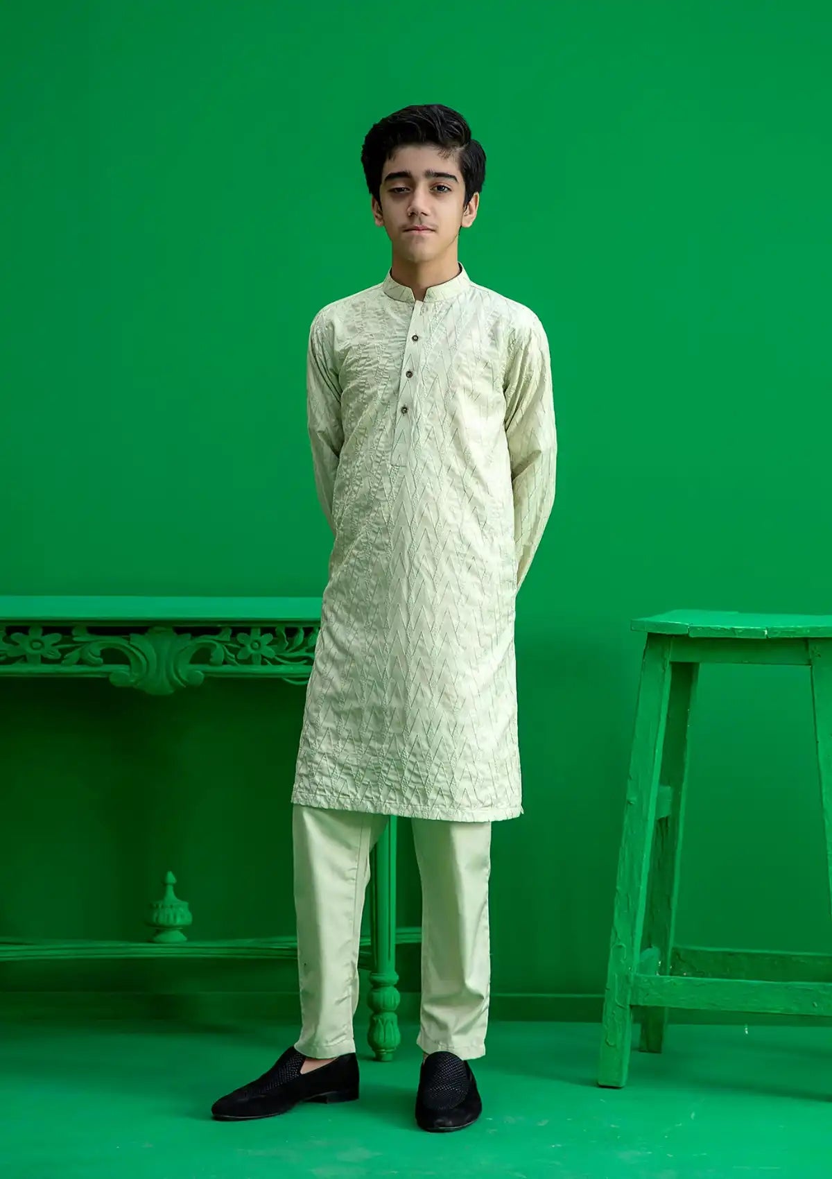 Rang By Ahmad Raza Wash N Wear Embroidered Boys Kurta Pajama -  AR-8002