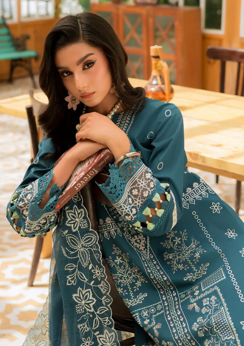 Mahnur Bella Summer Lawn'24 BL-01 - Mohsin Saeed Fabrics