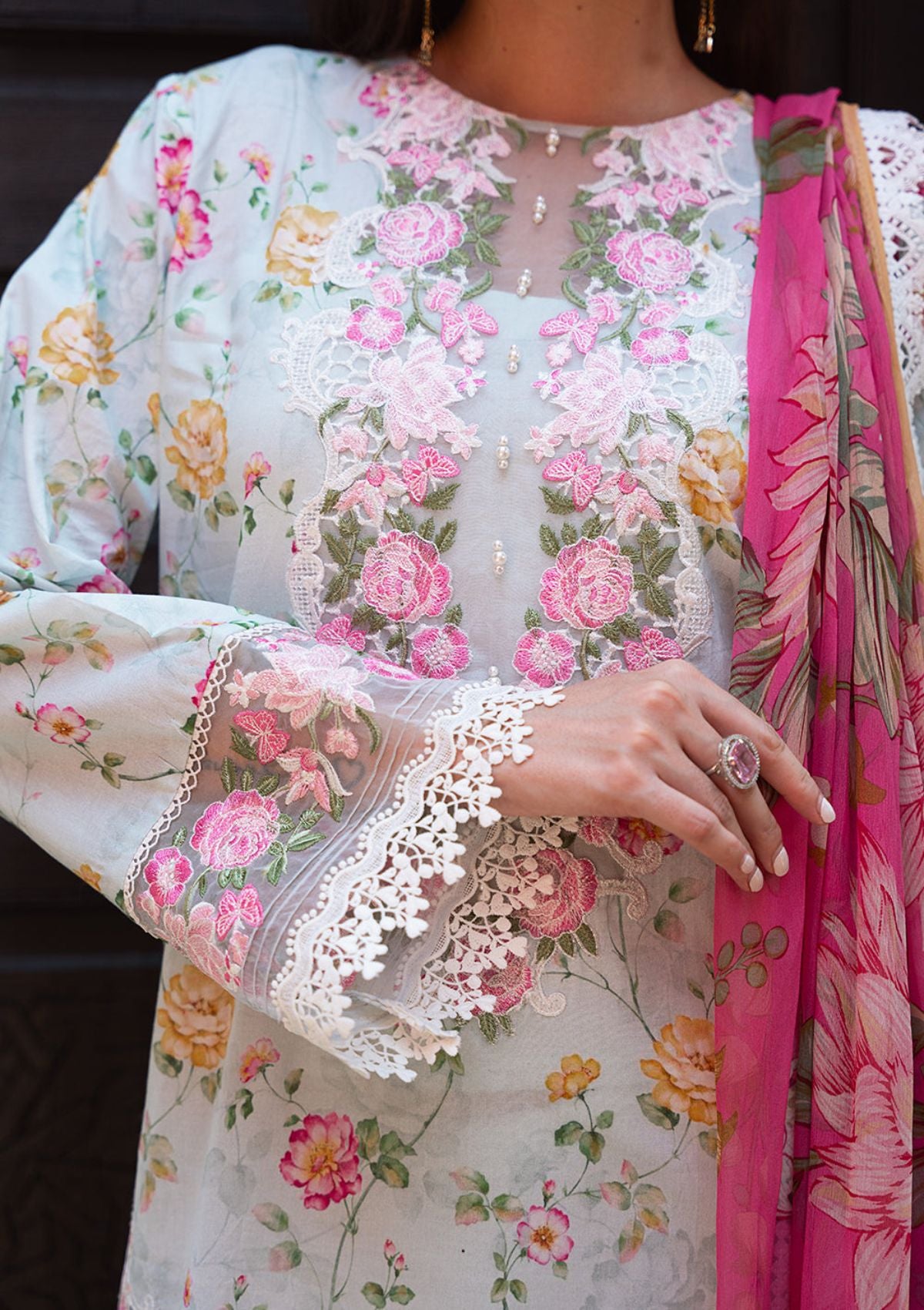 Saira Rizwan Lawn Vol-02'24 SR-07 Fanny - Mohsin Saeed Fabrics