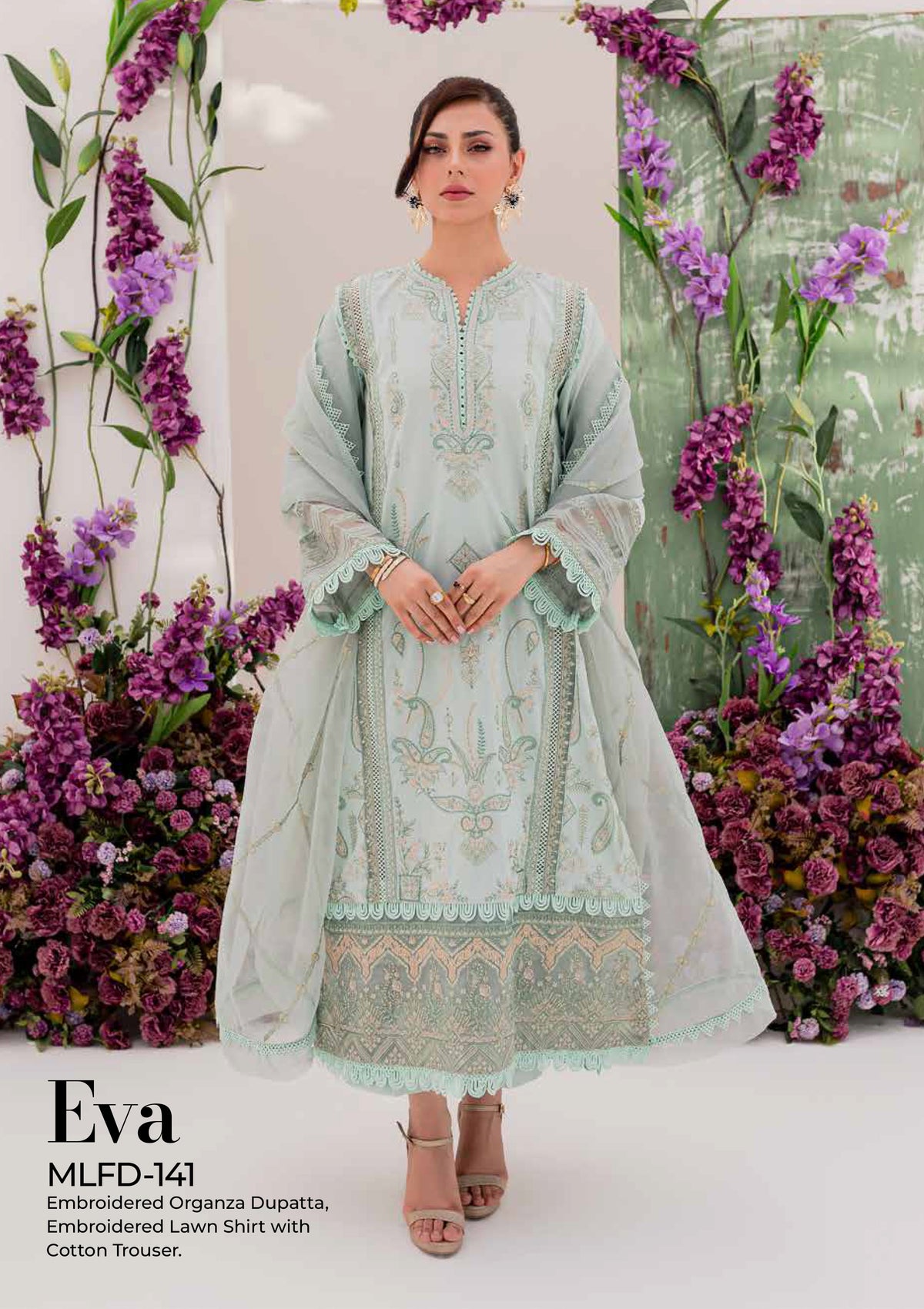 Freesia Mahru Luxury Lawn'23 MLFD-141(Eva) - Mohsin Saeed Fabrics