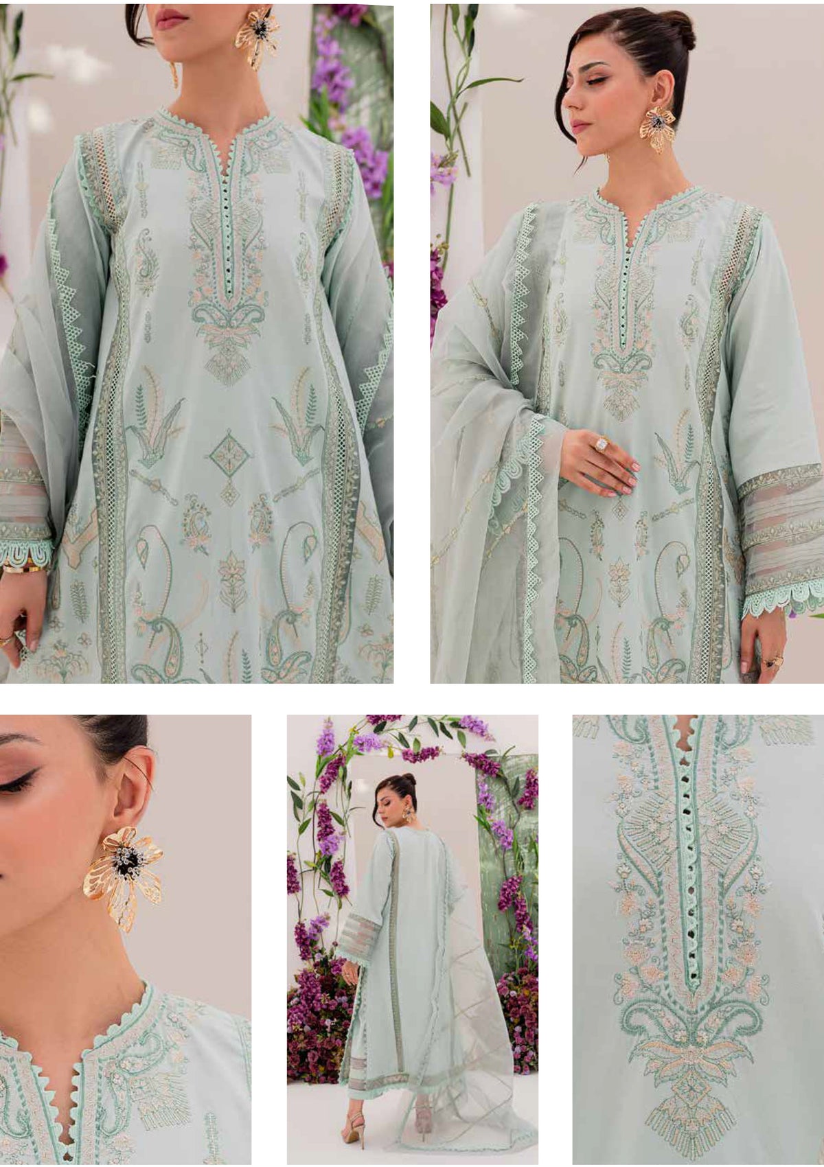 Freesia Mahru Luxury Lawn'23 MLFD-141(Eva) - Mohsin Saeed Fabrics