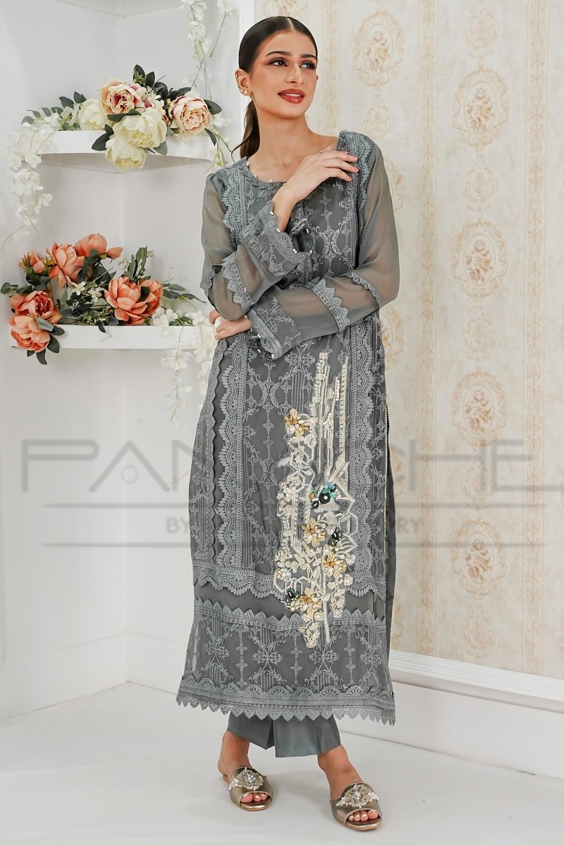 Panache by Mona Emb RTW-CHARCOAL CHARM